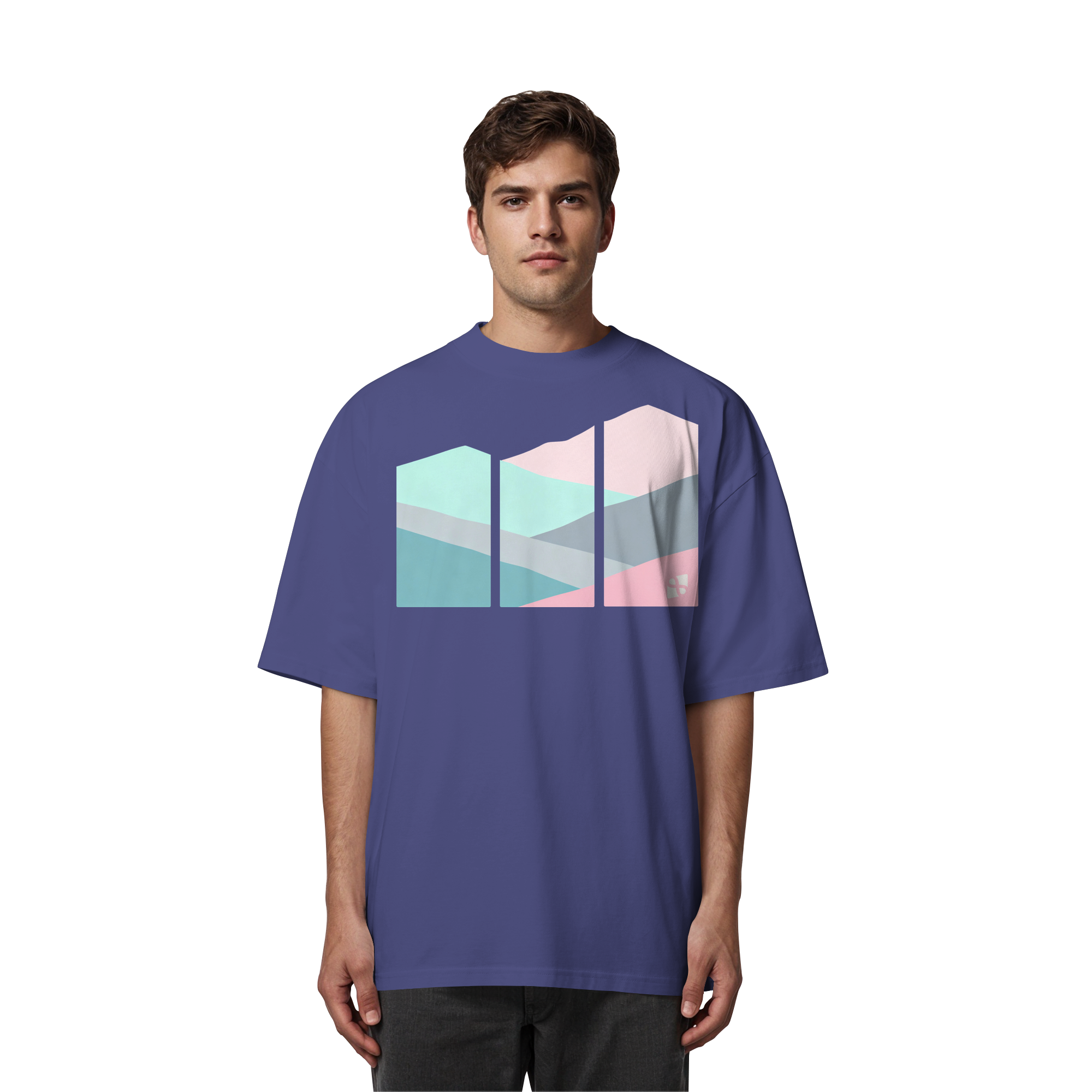 Pastell Mountain - Organic Oversize Shirt