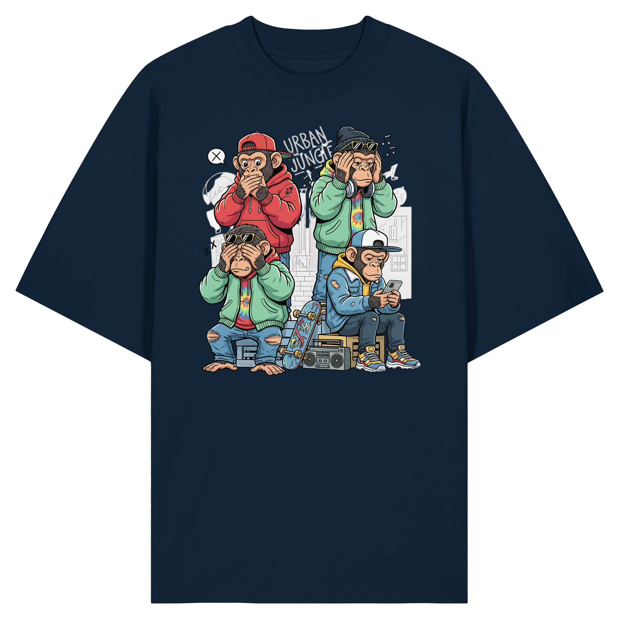 Die vier Stadtaffen - Organic Oversize Shirt