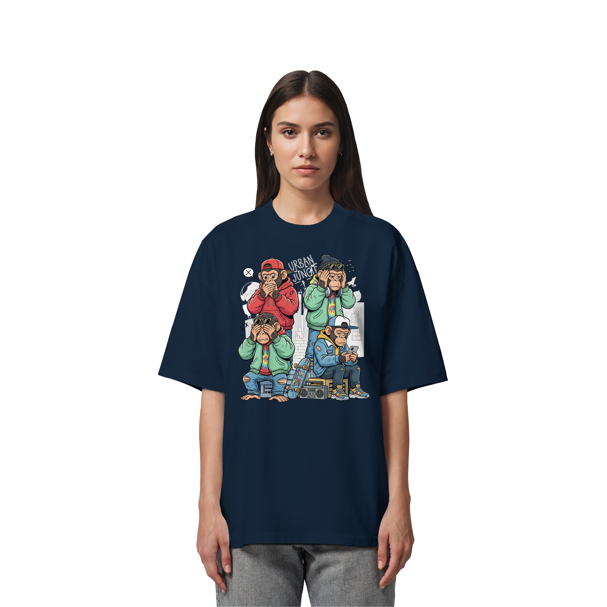 Die vier Stadtaffen - Organic Oversize Shirt