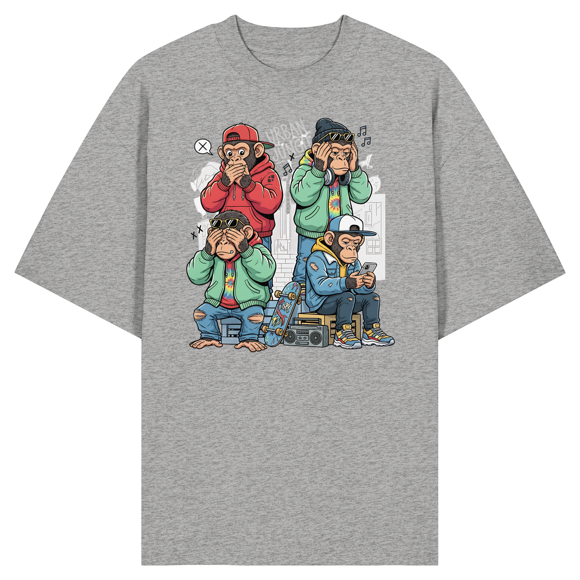 Die vier Stadtaffen - Organic Oversize Shirt