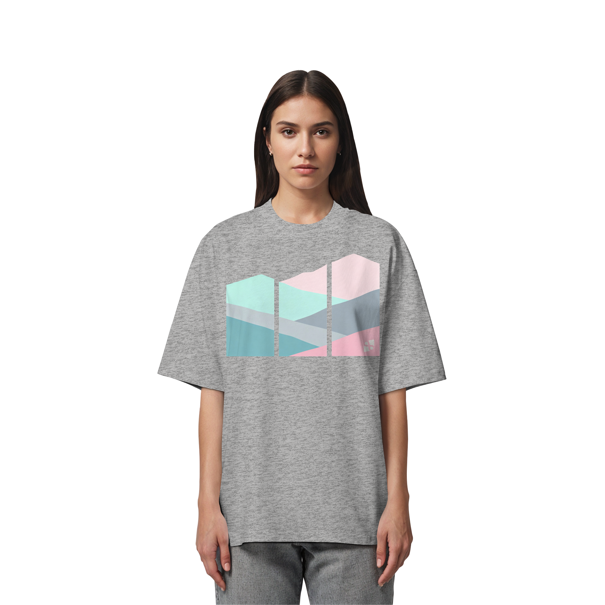 Pastell Mountain - Organic Oversize Shirt