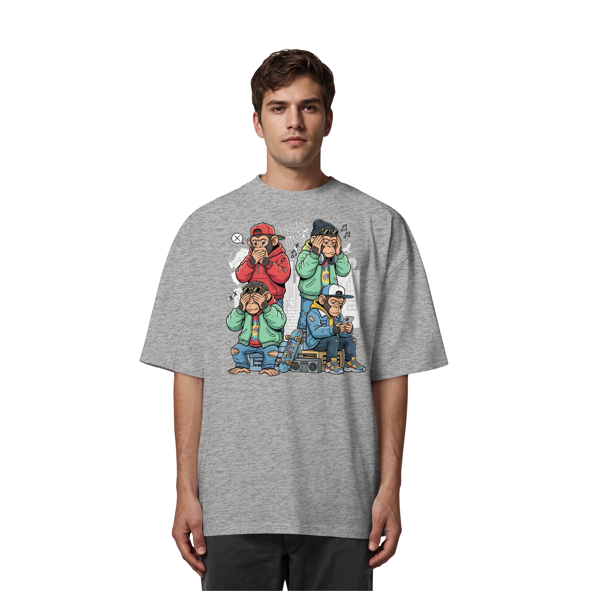 Die vier Stadtaffen - Organic Oversize Shirt