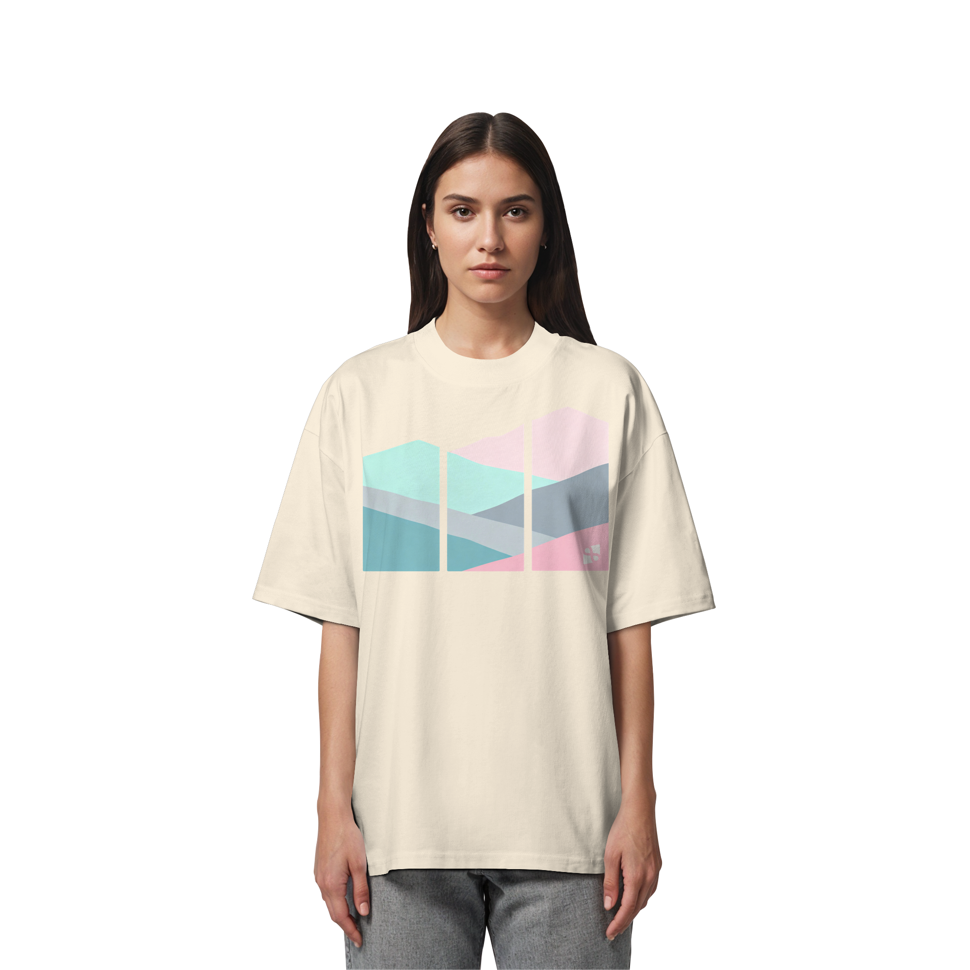 Pastell Mountain - Organic Oversize Shirt