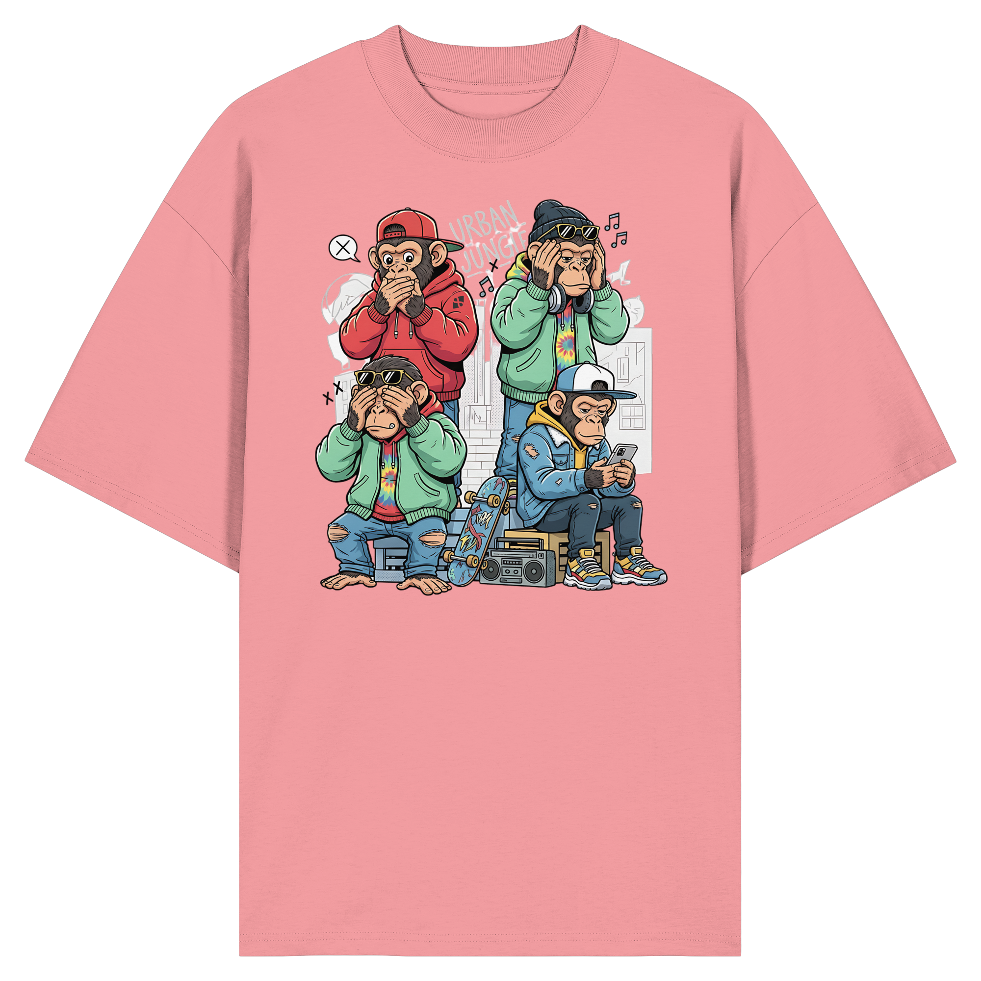 Die vier Stadtaffen - Organic Oversize Shirt