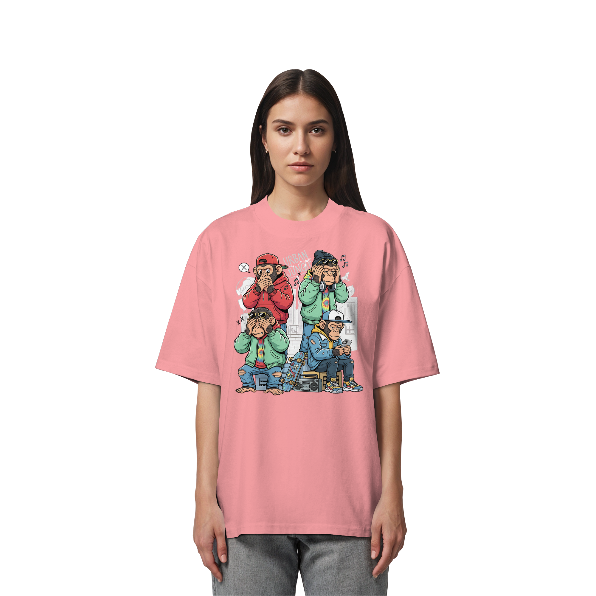 Die vier Stadtaffen - Organic Oversize Shirt