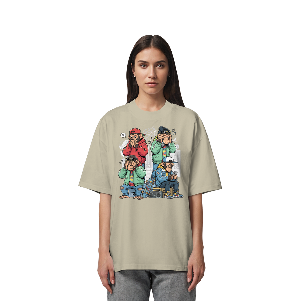 Die vier Stadtaffen - Organic Oversize Shirt
