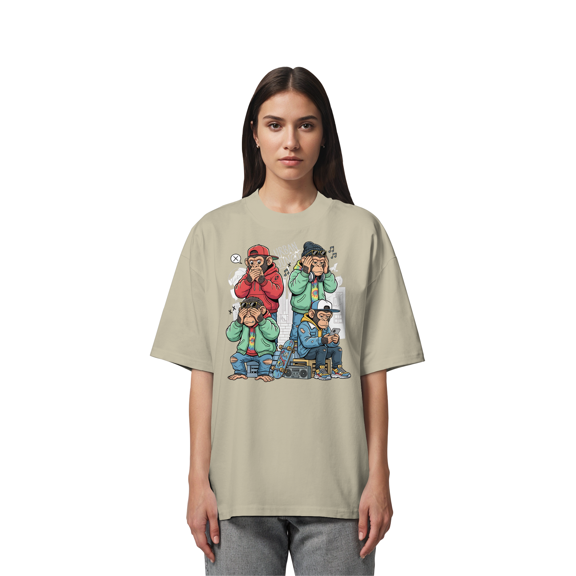 Die vier Stadtaffen - Organic Oversize Shirt