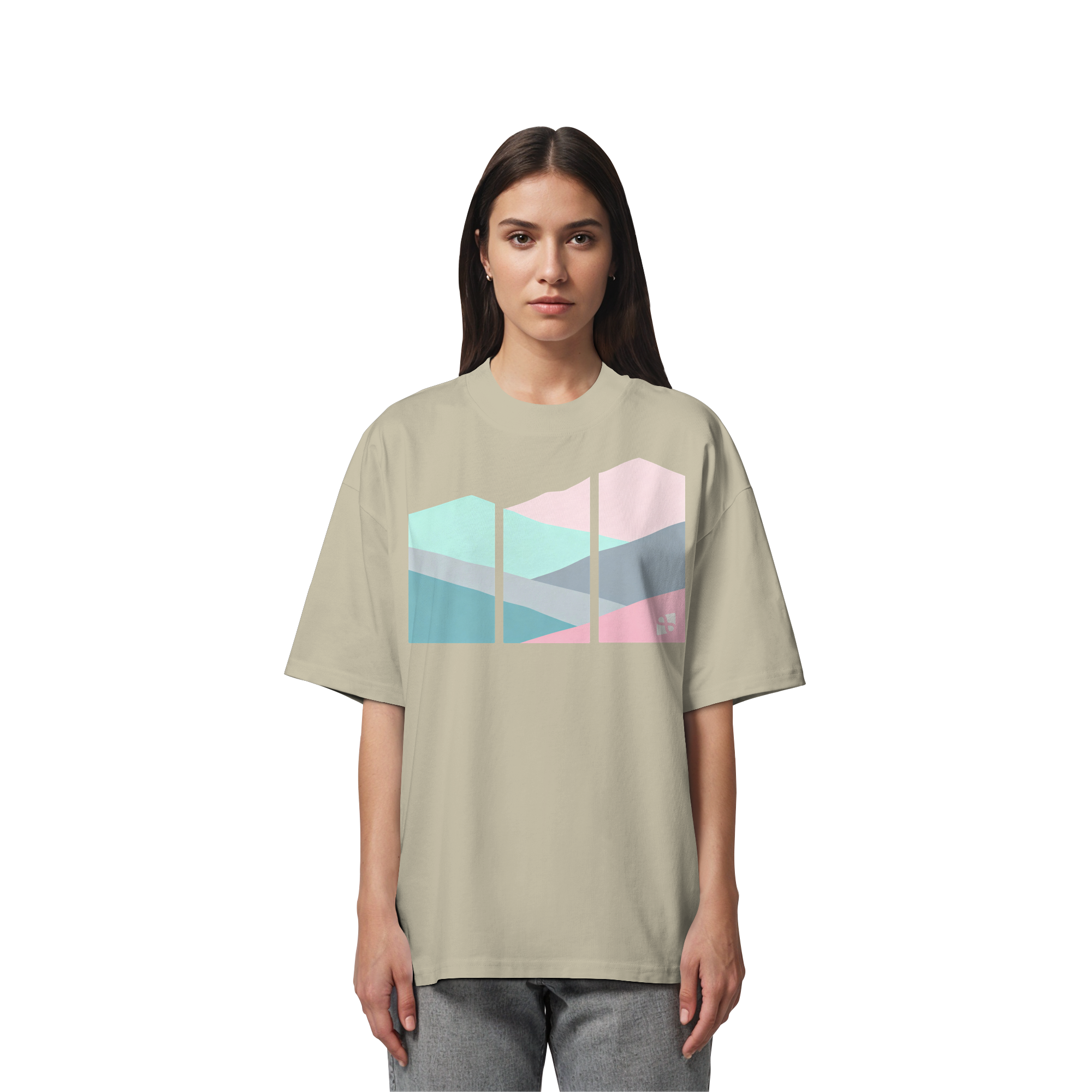 Pastell Mountain - Organic Oversize Shirt