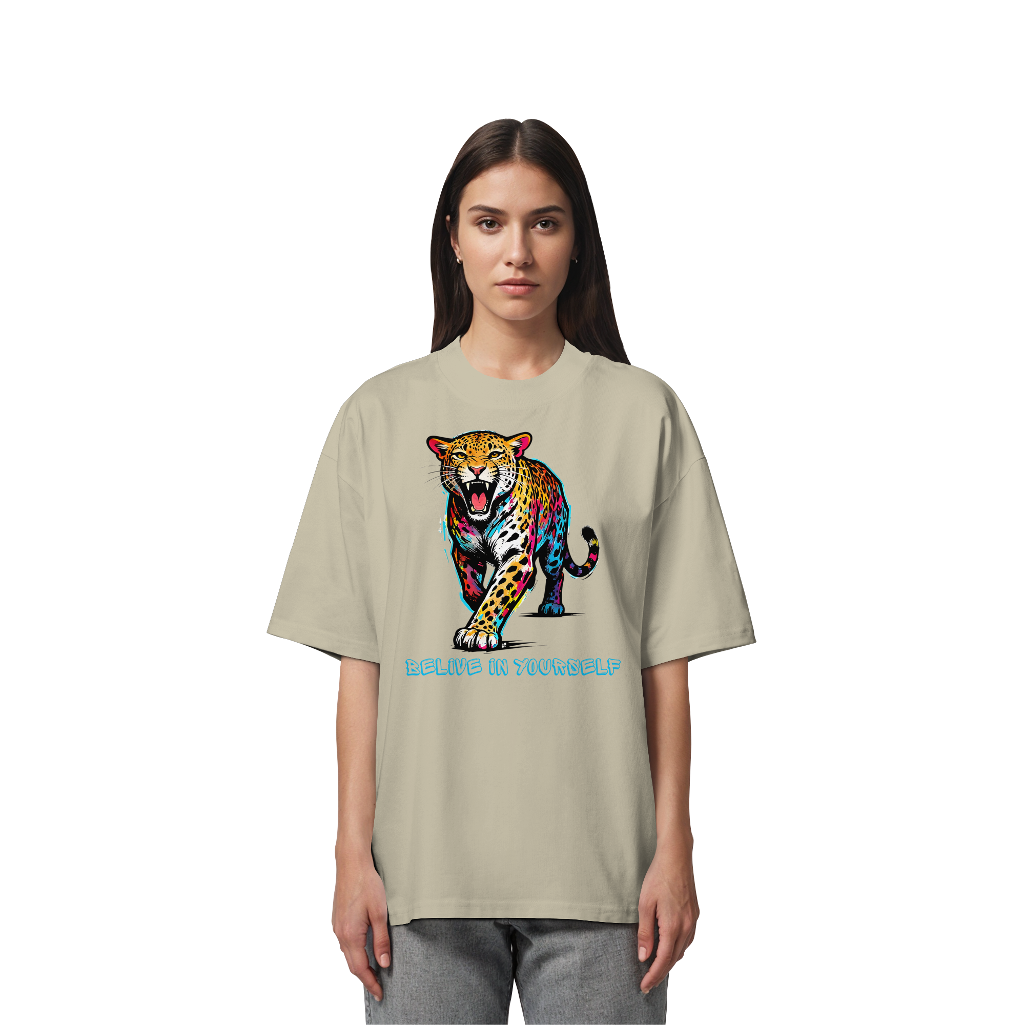 BIY Leopard - Organic Oversize Shirt