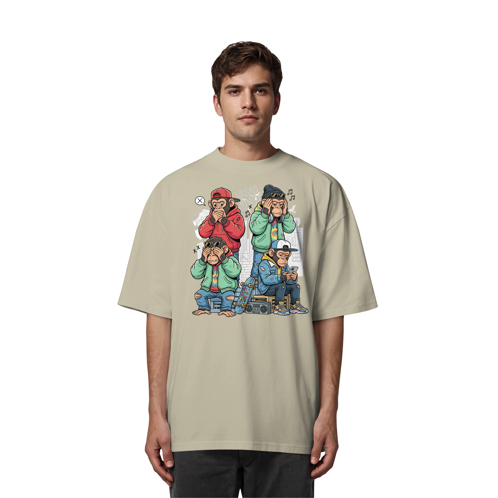 Die vier Stadtaffen - Organic Oversize Shirt