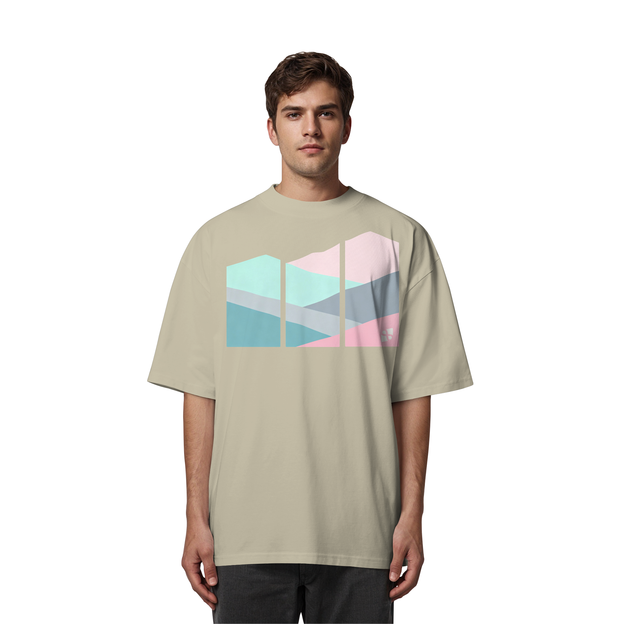Pastell Mountain - Organic Oversize Shirt