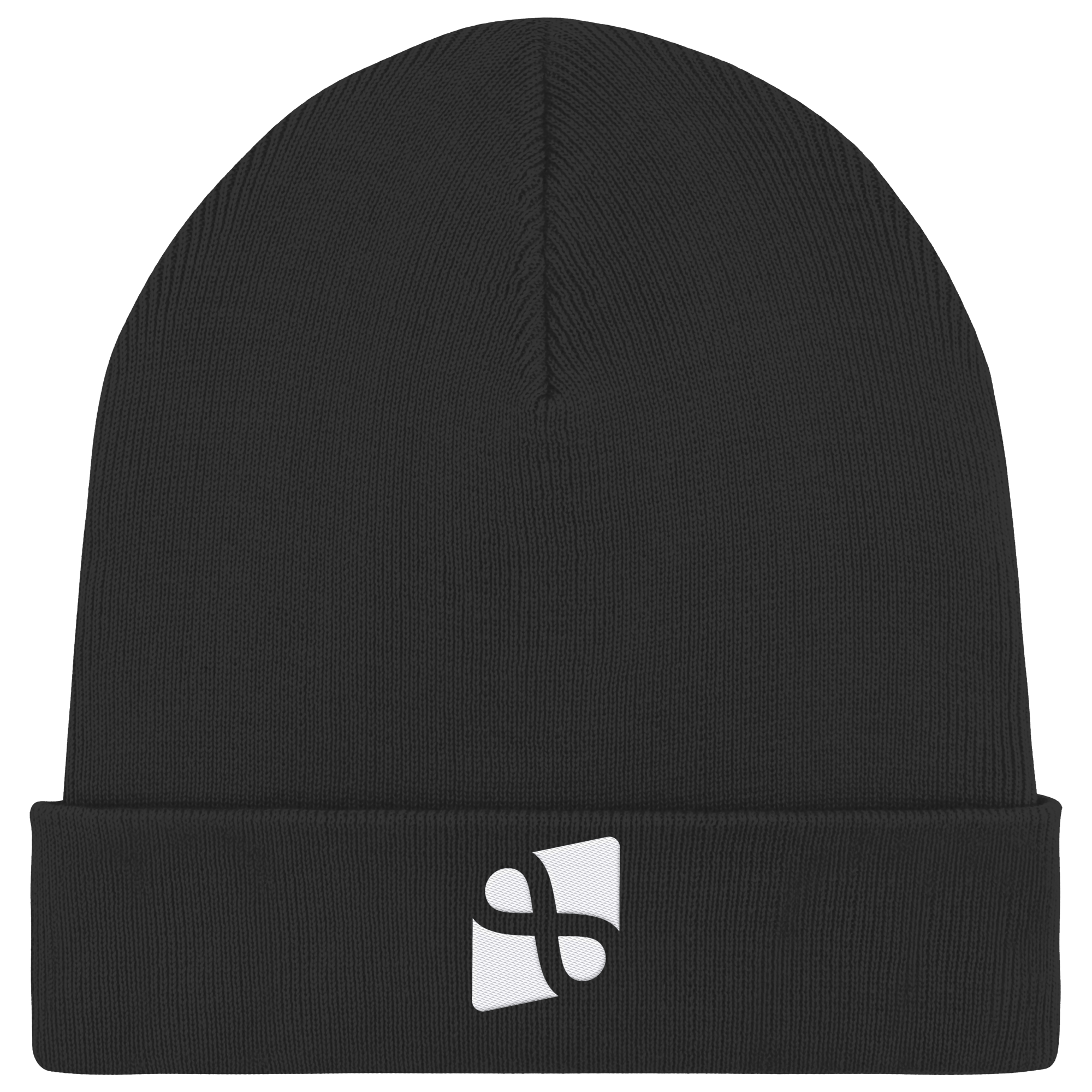 LEAUX Emblem gestickt weiß - Organic Rib Beanie