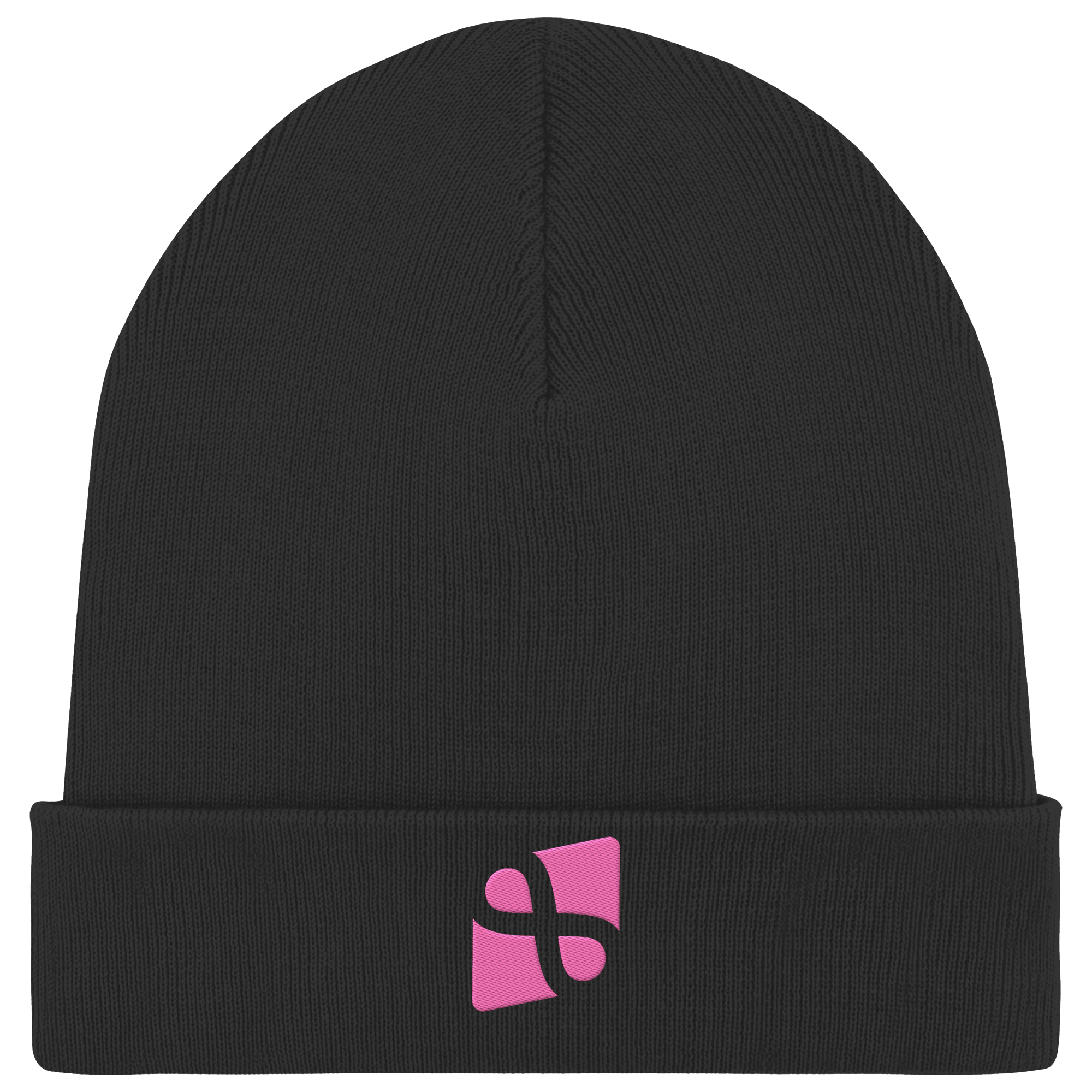 LEAUX Emblem gestickt rosa - Organic Rib Beanie