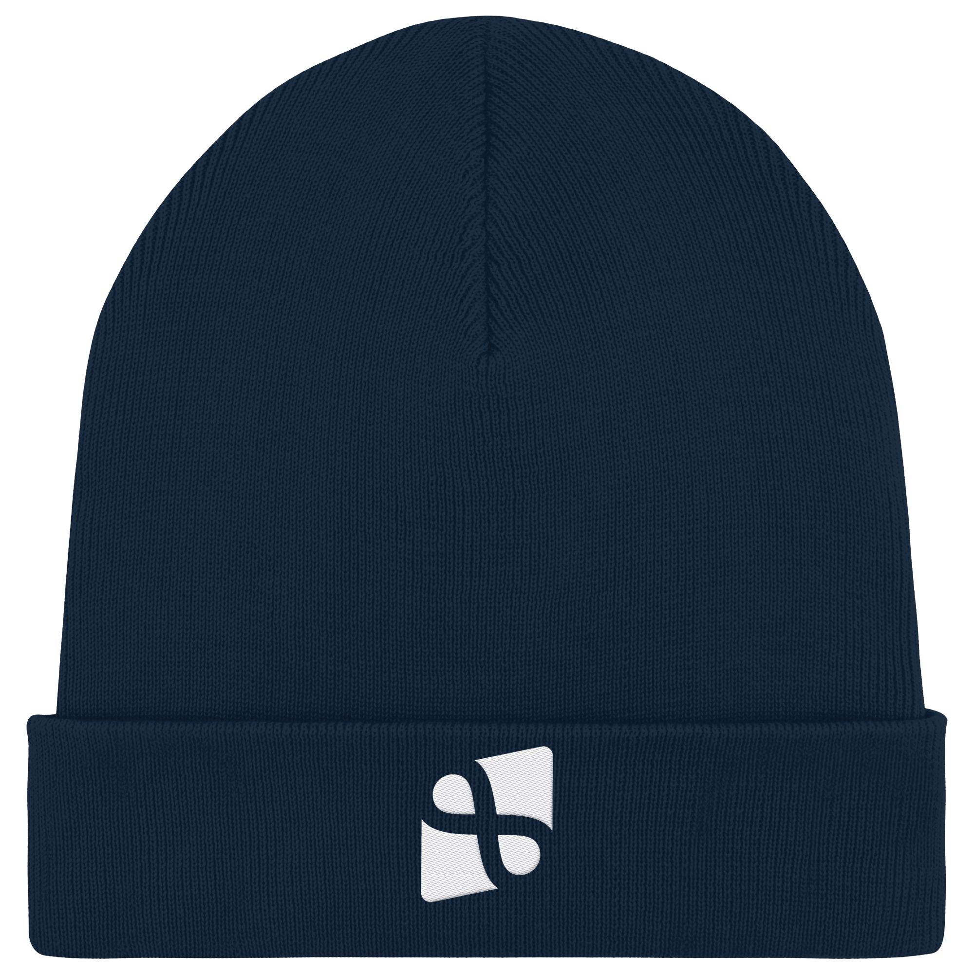 LEAUX Emblem gestickt weiß - Organic Rib Beanie