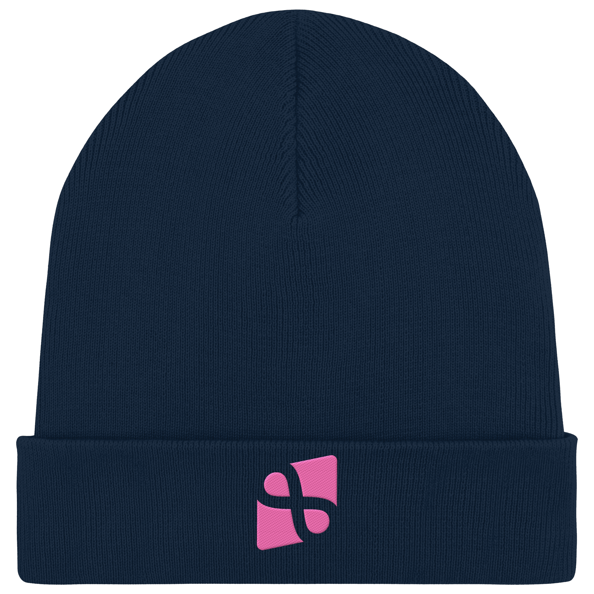 LEAUX Emblem gestickt rosa - Organic Rib Beanie