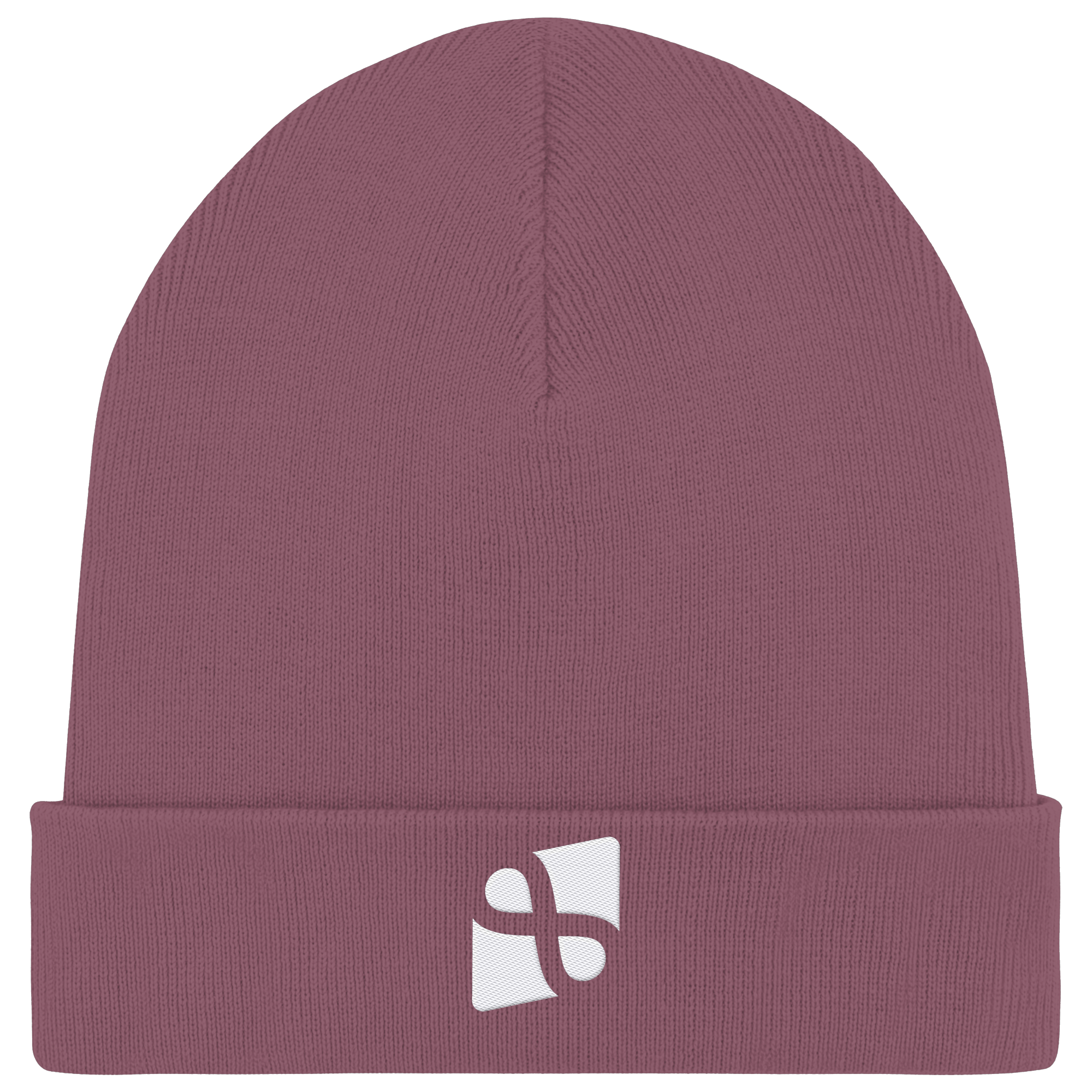 LEAUX Emblem gestickt weiß - Organic Rib Beanie