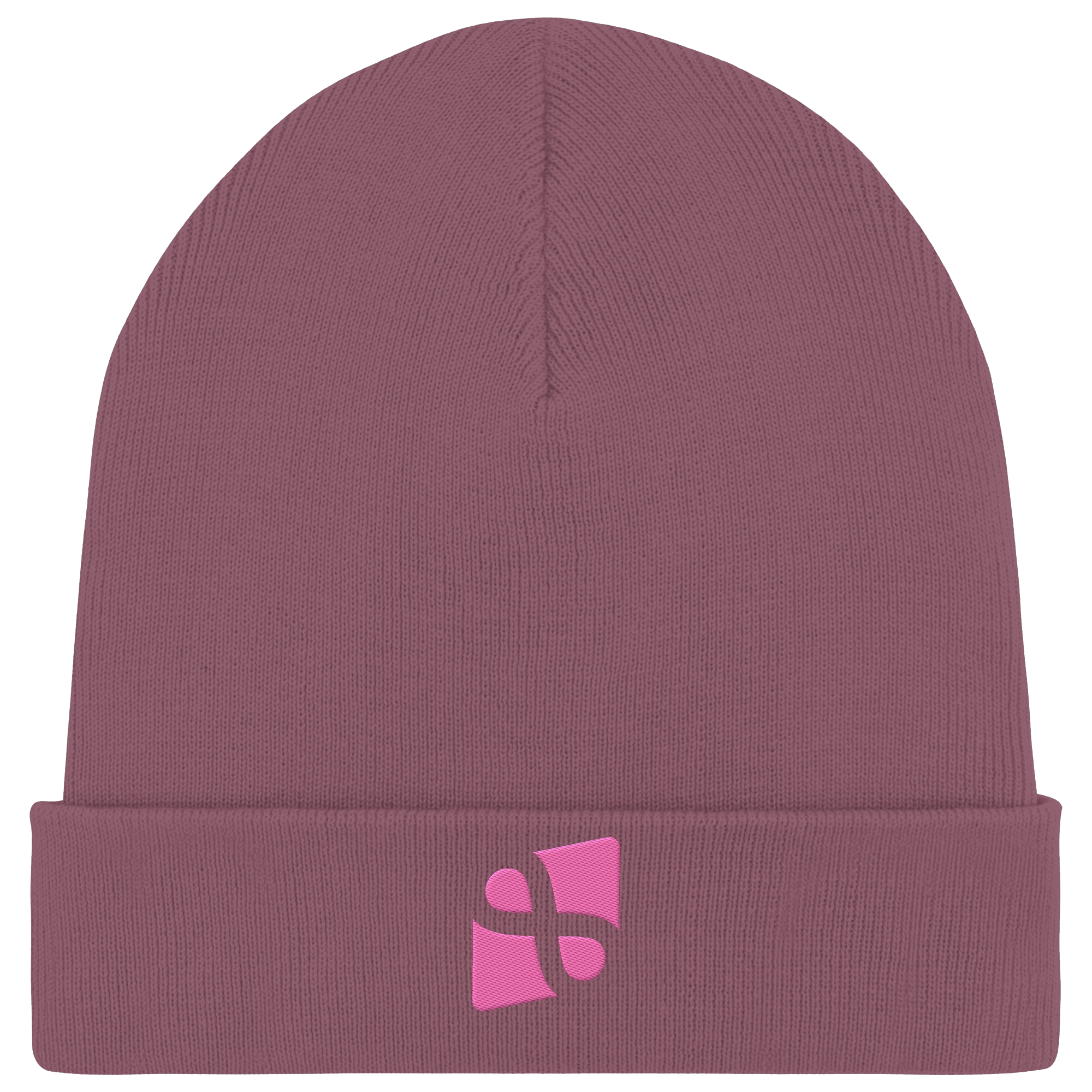 LEAUX Emblem gestickt rosa - Organic Rib Beanie