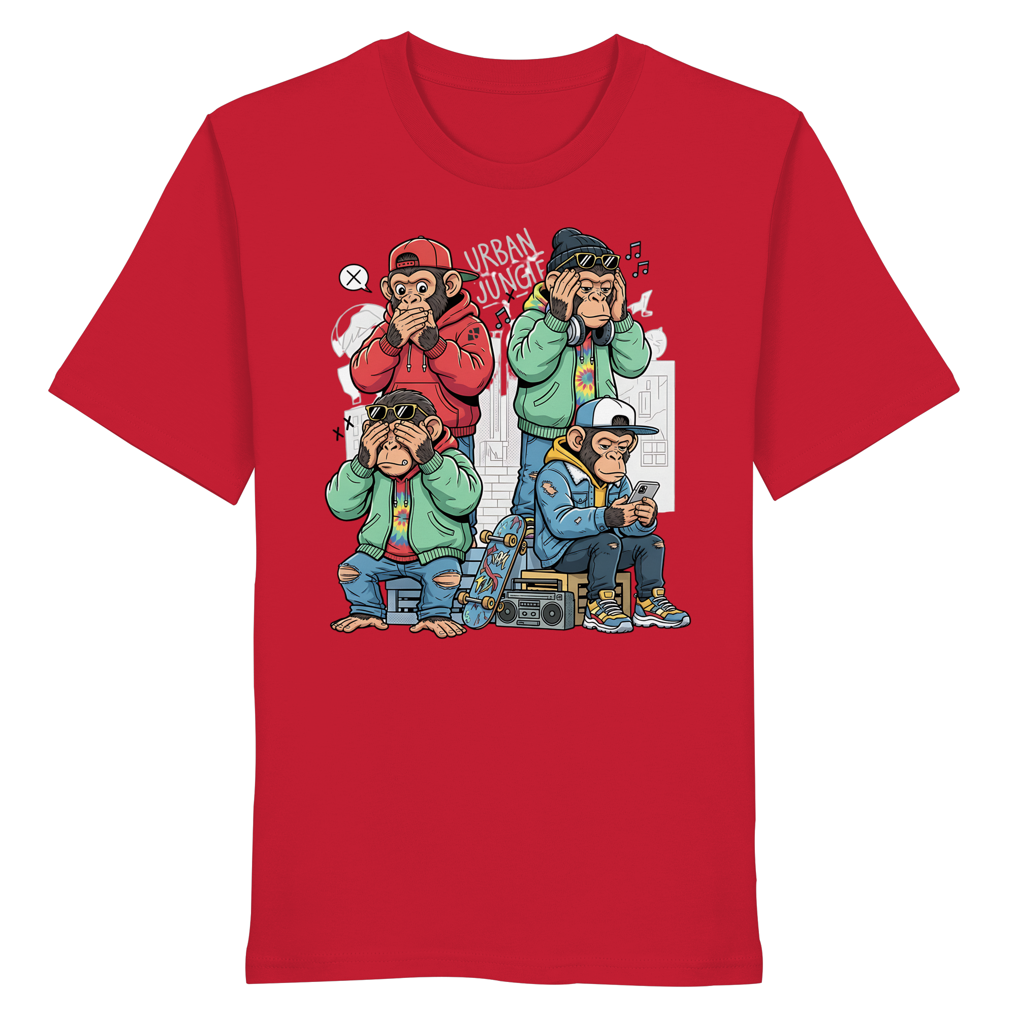 Die vier Stadtaffen - Organic Shirt