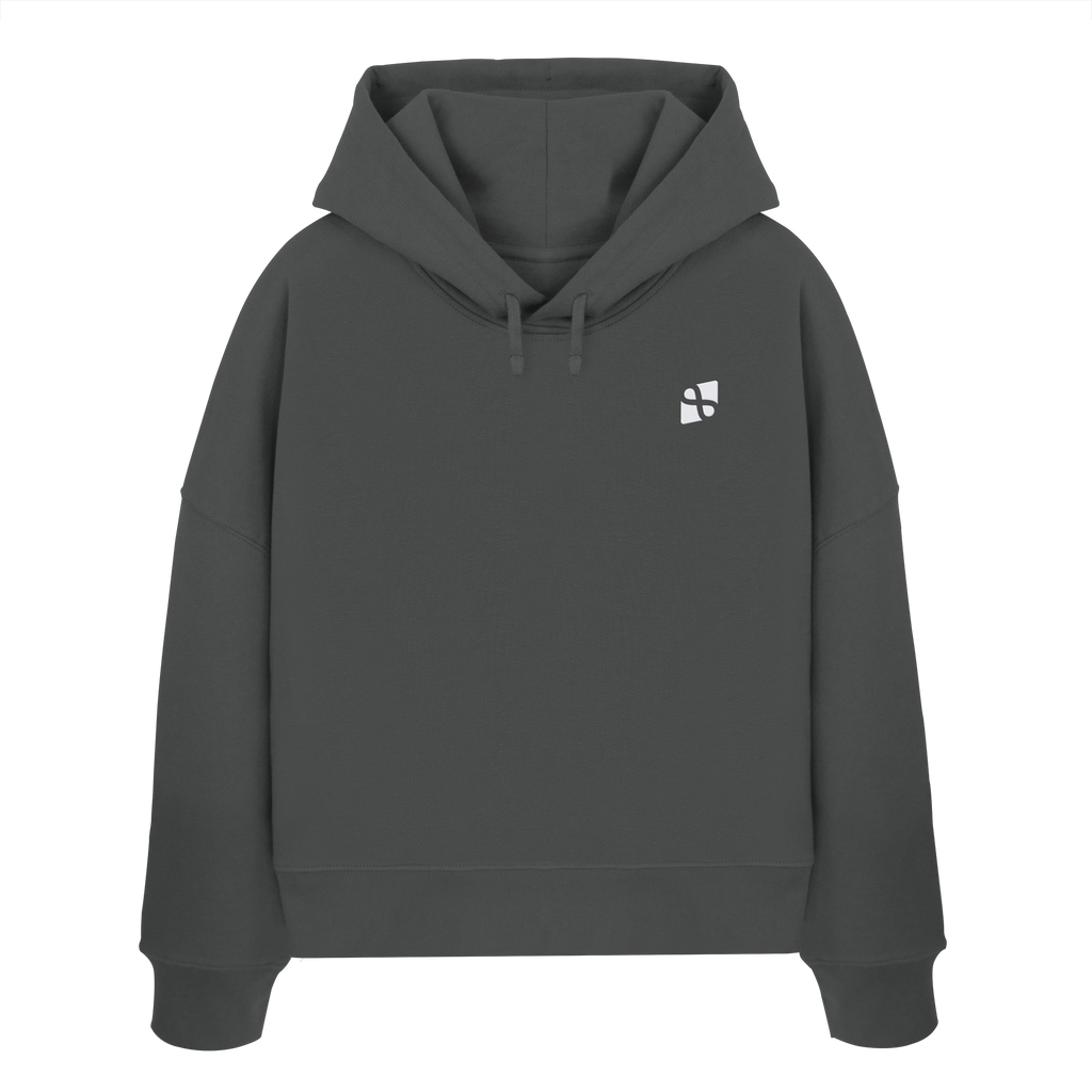 Tannenhäher mit Zirbelnuss + Emblem Stick - Womens Organic Boxcut Hoodie