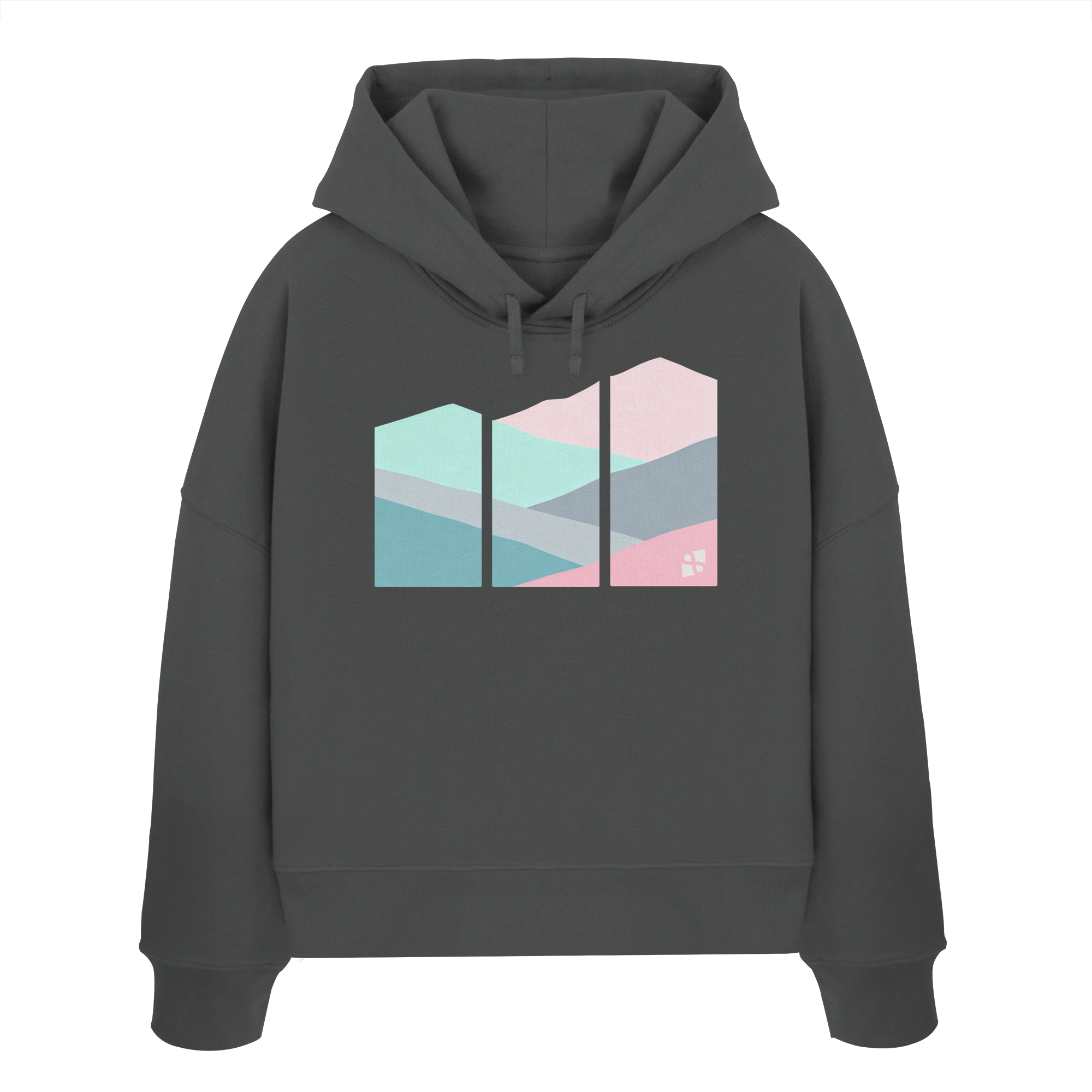 Pastell Mountain - Womens Organic Boxcut Hoodie