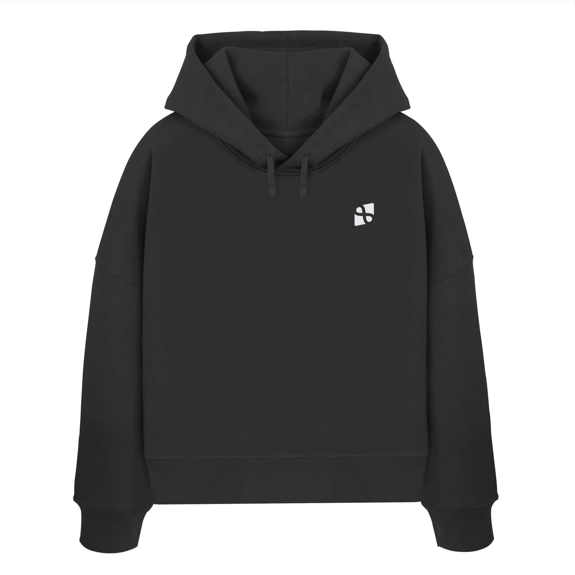 WTF - "Wear The Fair" Print mit besticktem Emblem - Womens Organic Boxcut Hoodie