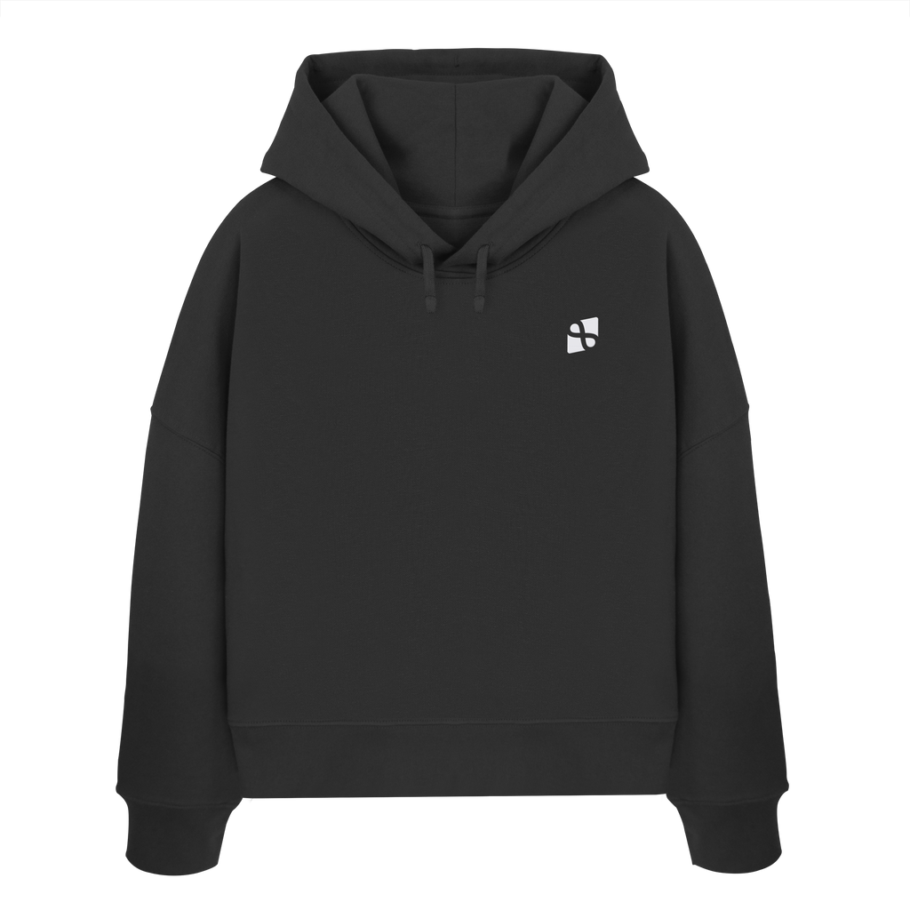 Tannenhäher mit Zirbelnuss + Emblem Stick - Womens Organic Boxcut Hoodie