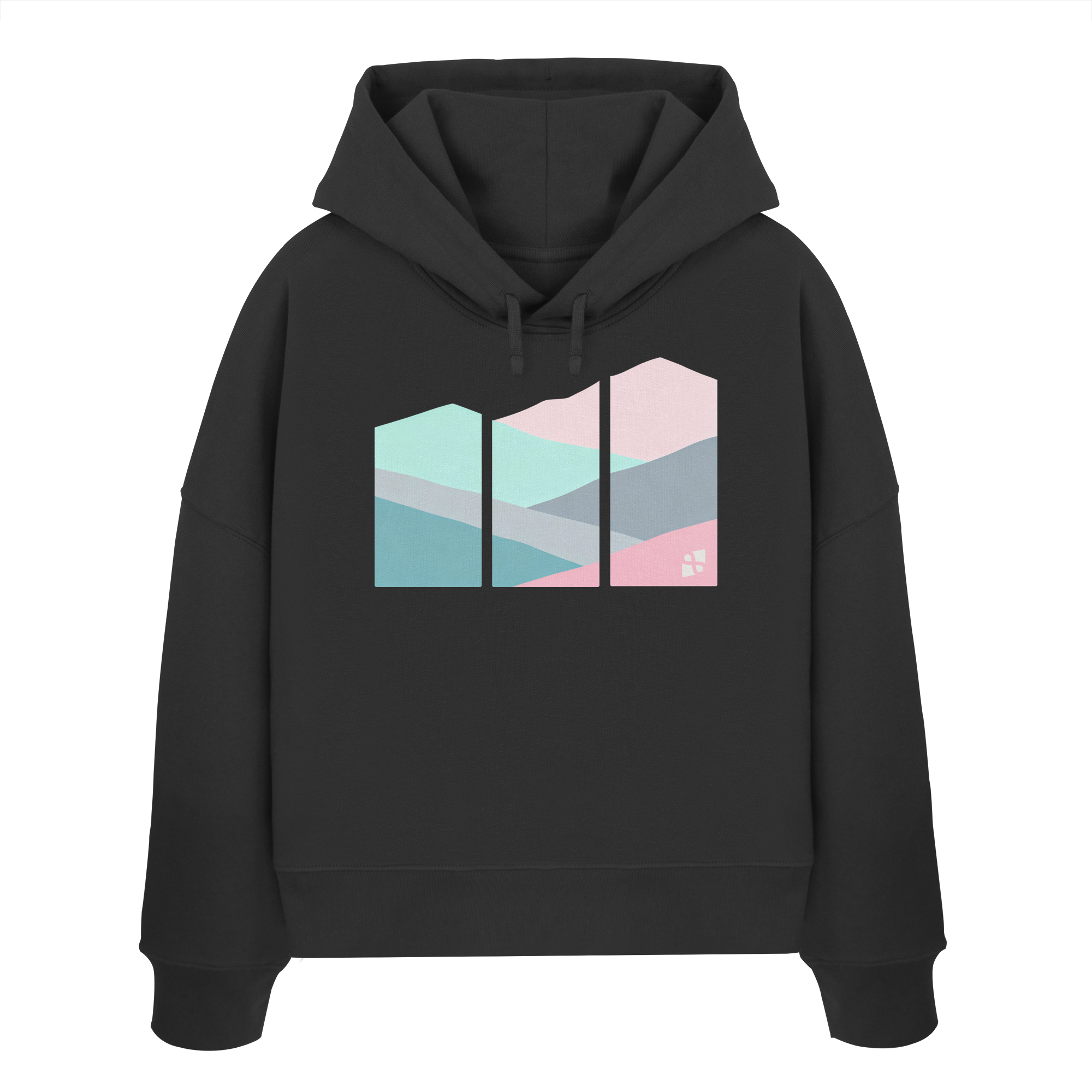 Pastell Mountain - Womens Organic Boxcut Hoodie