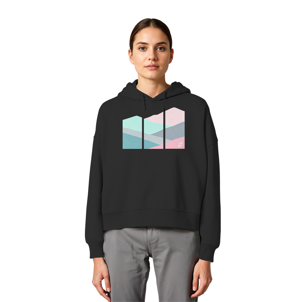 Pastell Mountain - Womens Organic Boxcut Hoodie