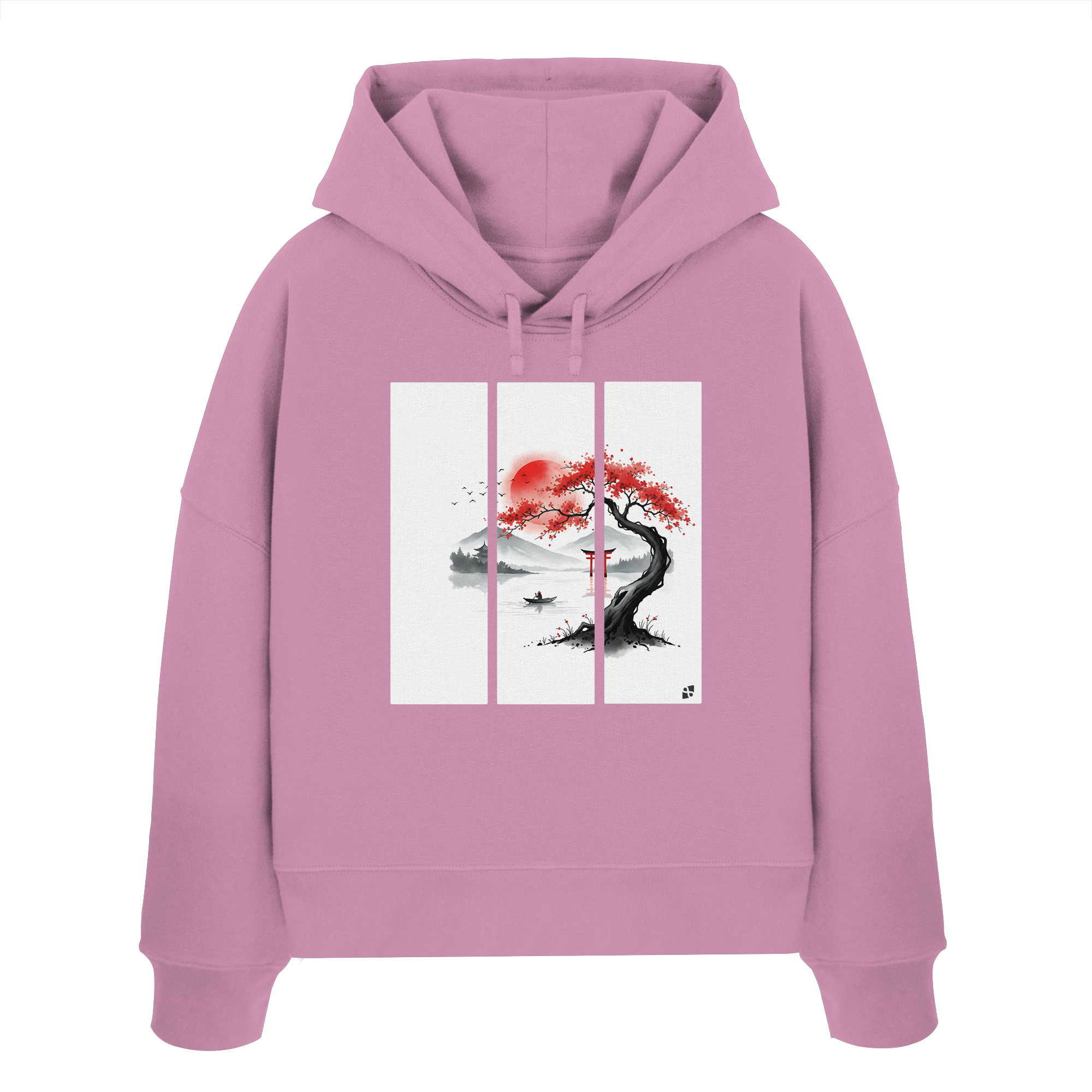 Kirschblüten Vibes - Womens Organic Boxcut Hoodie