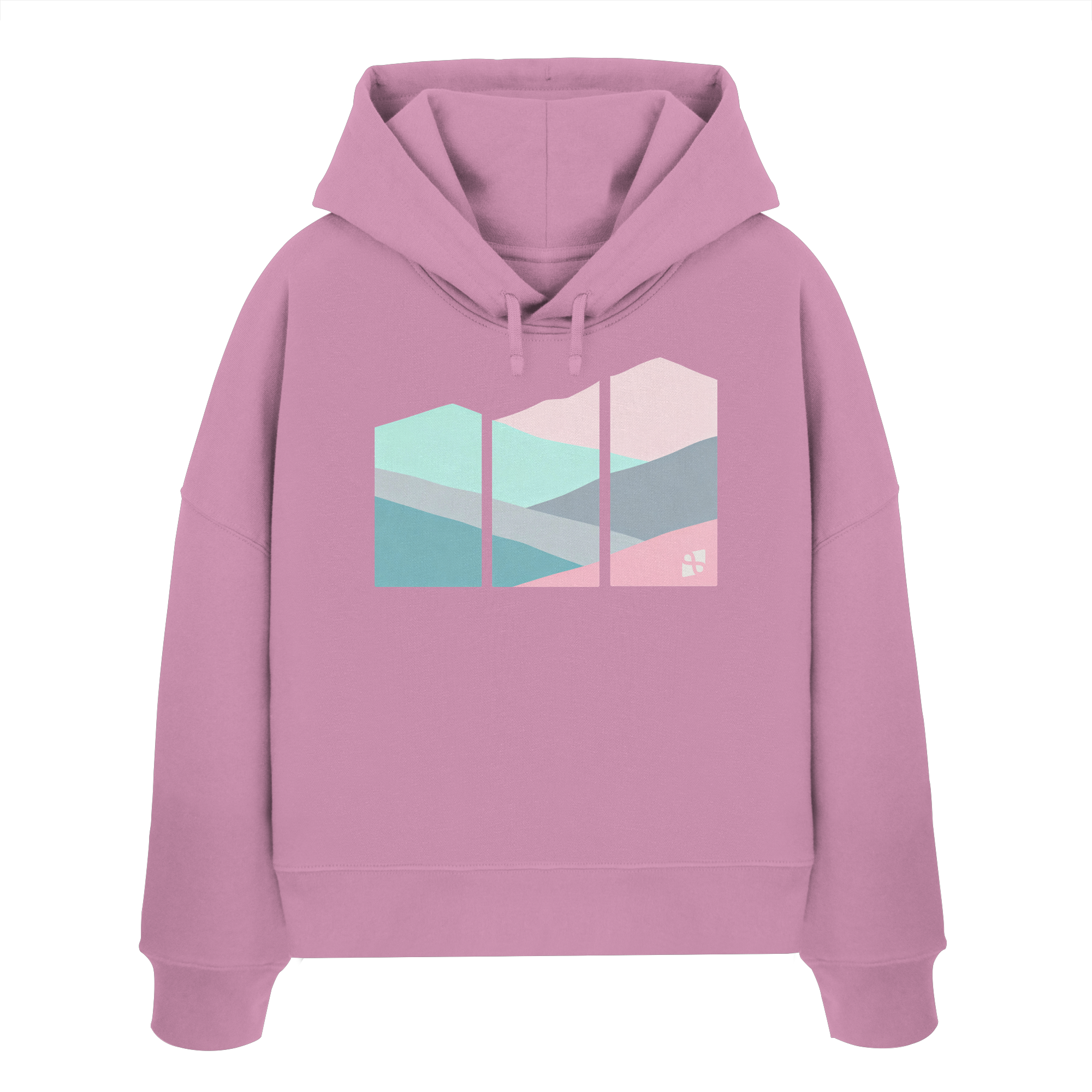 Pastell Mountain - Womens Organic Boxcut Hoodie