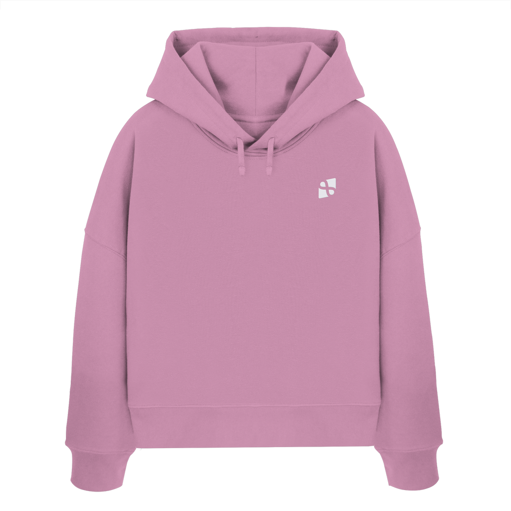 Tannenhäher mit Zirbelnuss + Emblem Stick - Womens Organic Boxcut Hoodie