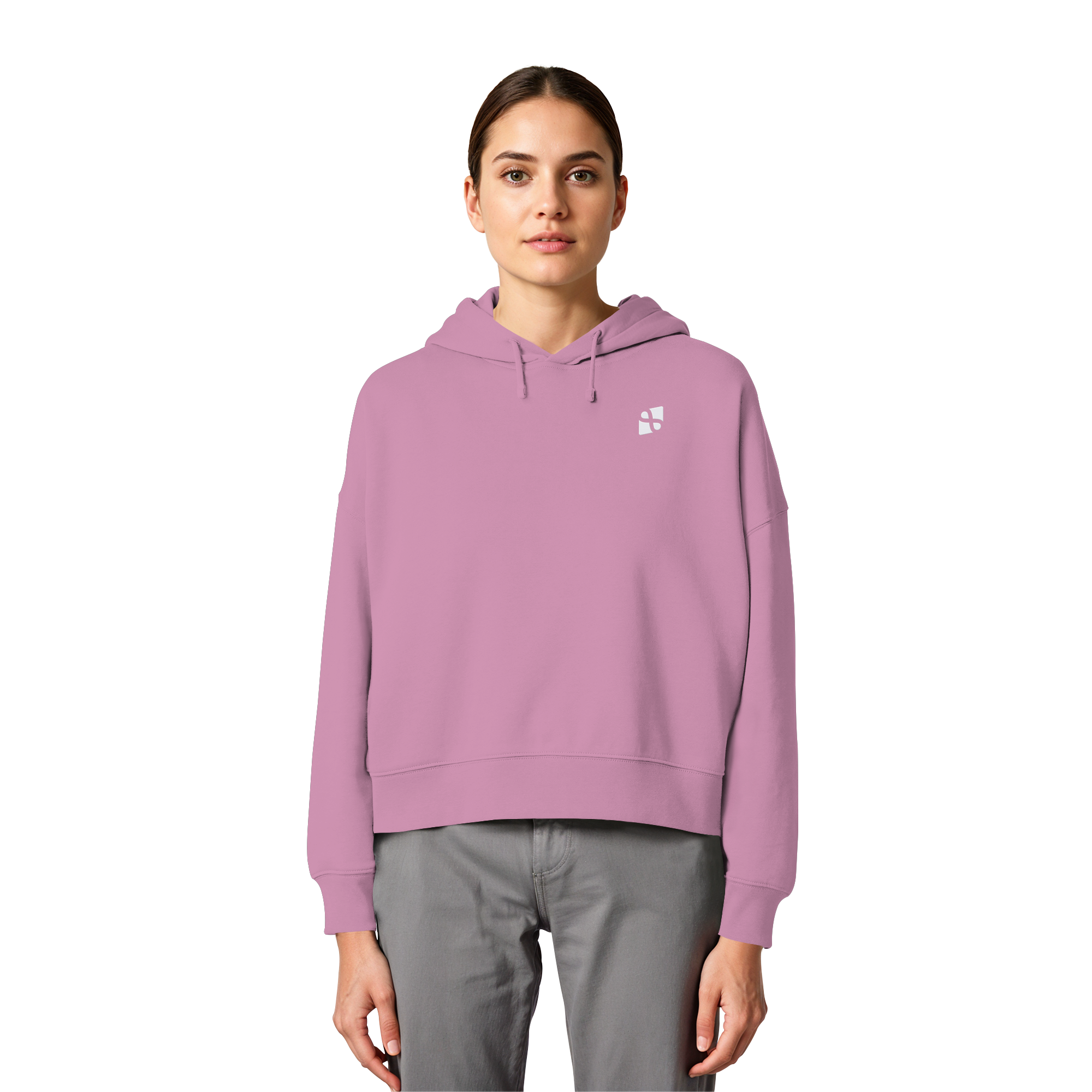 WTF - "Wear The Fair" Print mit besticktem Emblem - Womens Organic Boxcut Hoodie