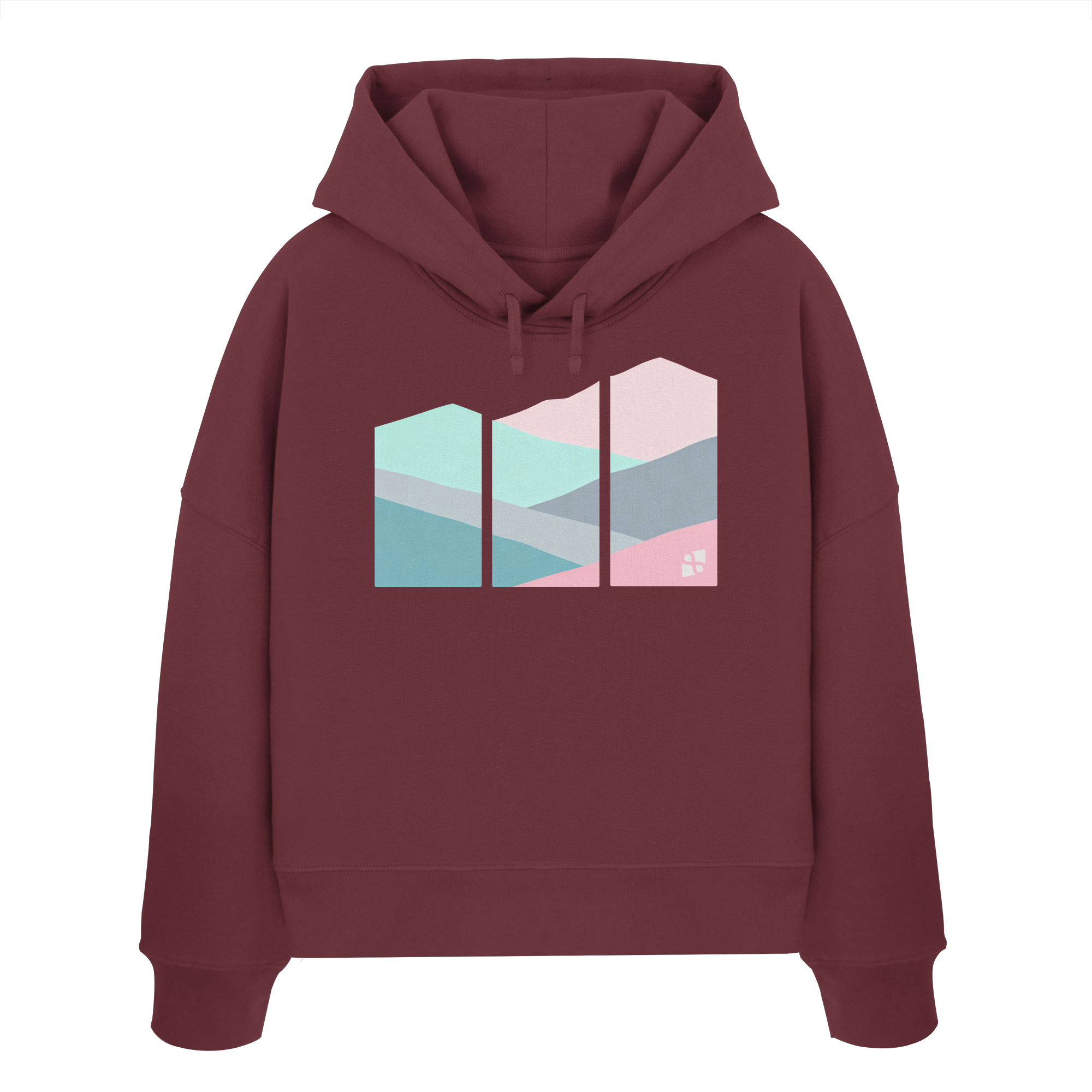 Pastell Mountain - Womens Organic Boxcut Hoodie