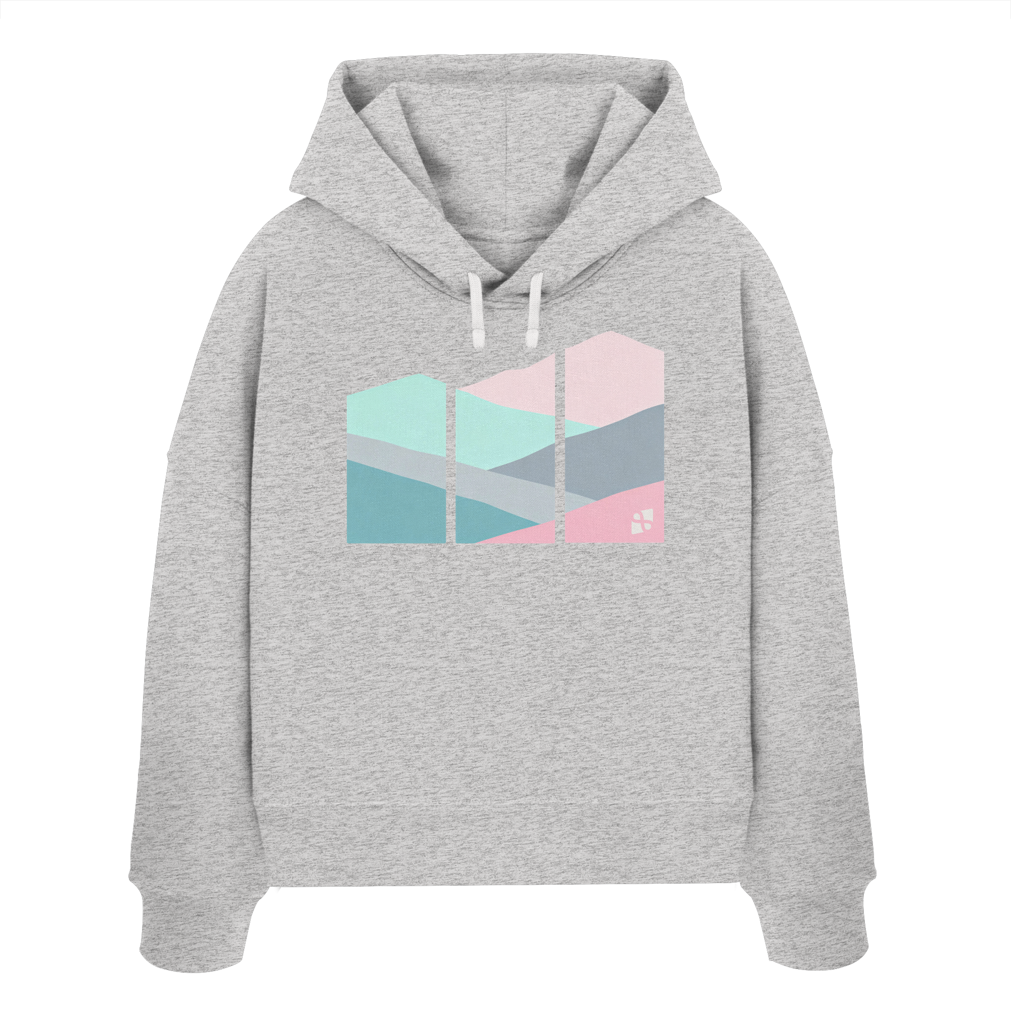 Pastell Mountain - Womens Organic Boxcut Hoodie