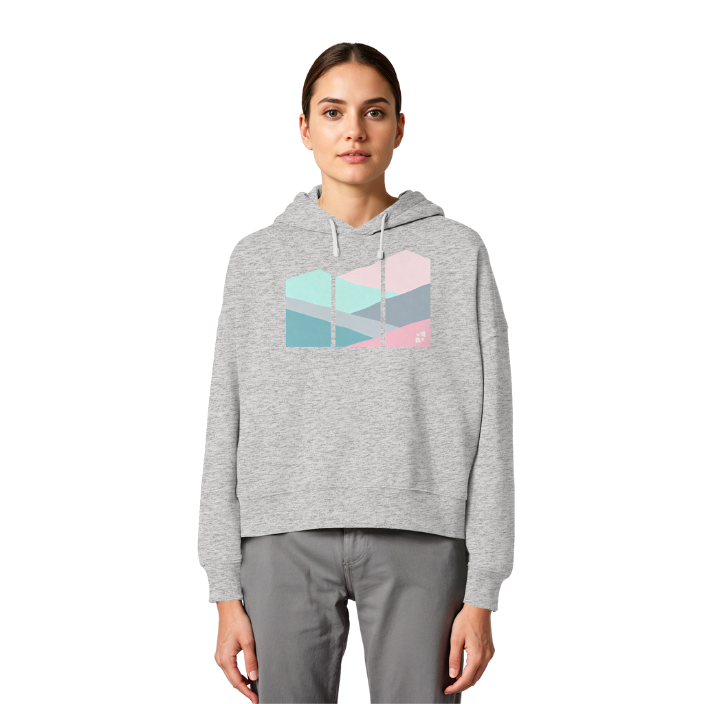 Pastell Mountain - Womens Organic Boxcut Hoodie