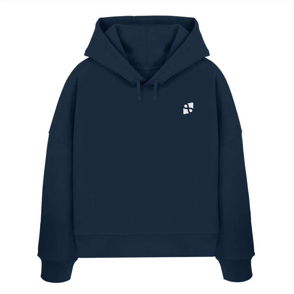 Tannenhäher mit Zirbelnuss + Emblem Stick - Womens Organic Boxcut Hoodie