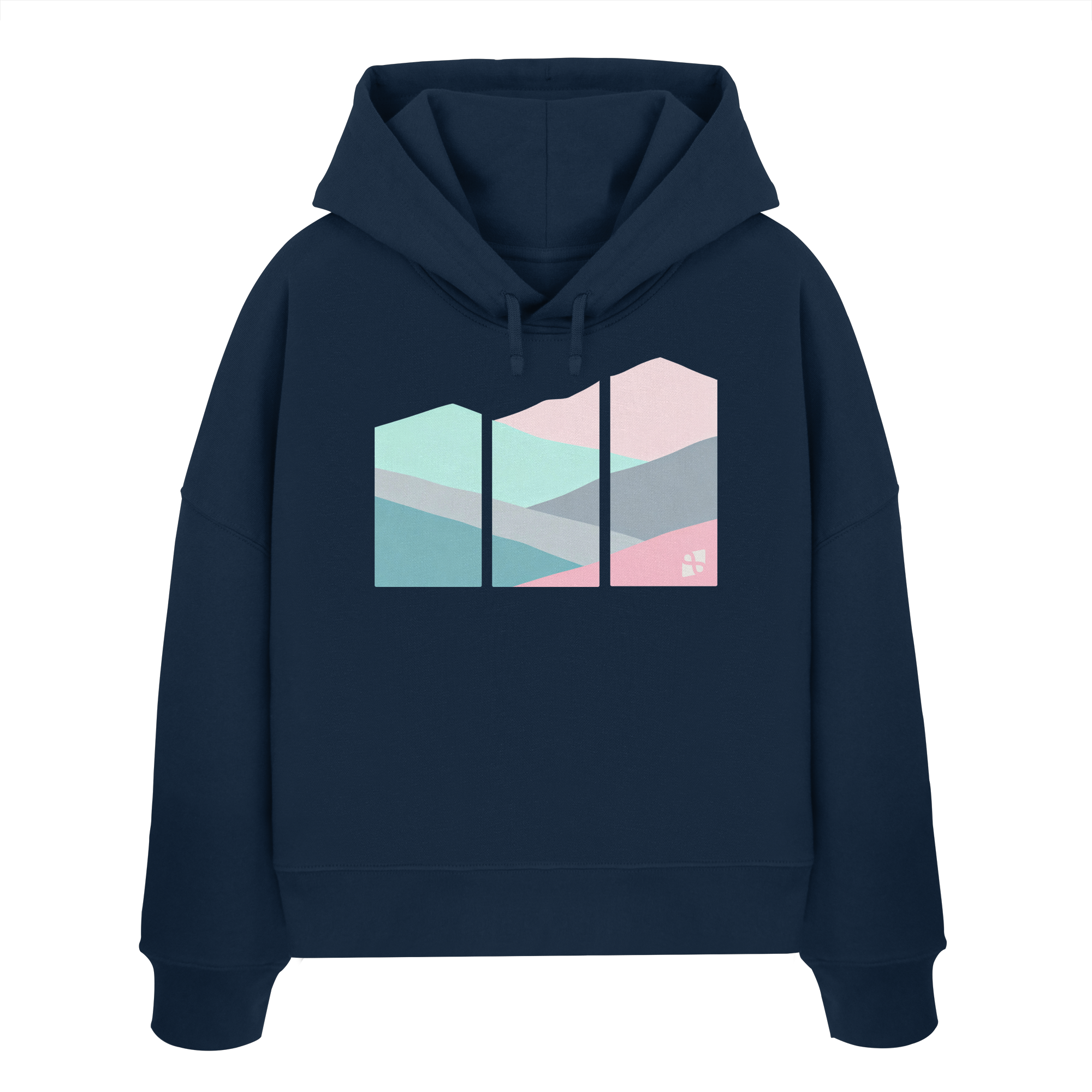 Pastell Mountain - Womens Organic Boxcut Hoodie