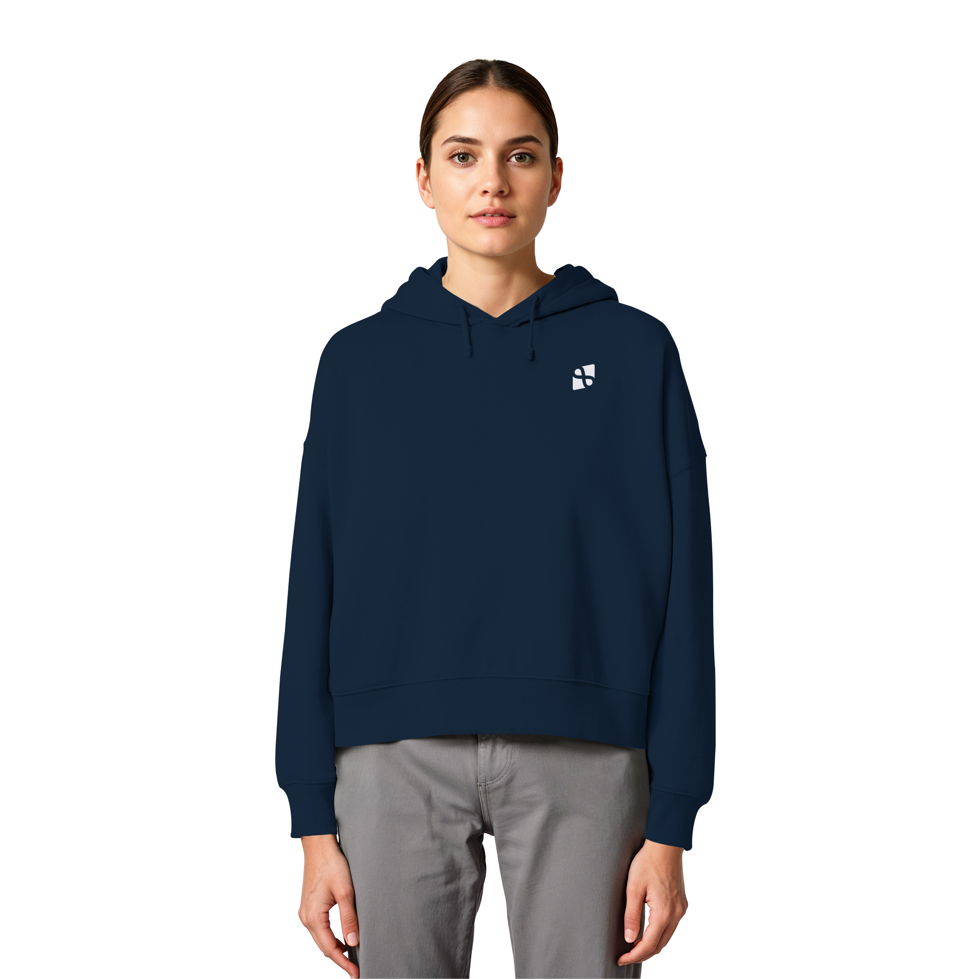 WTF - "Wear The Fair" Print mit besticktem Emblem - Womens Organic Boxcut Hoodie