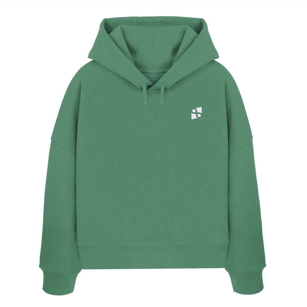 Tannenhäher mit Zirbelnuss + Emblem Stick - Womens Organic Boxcut Hoodie