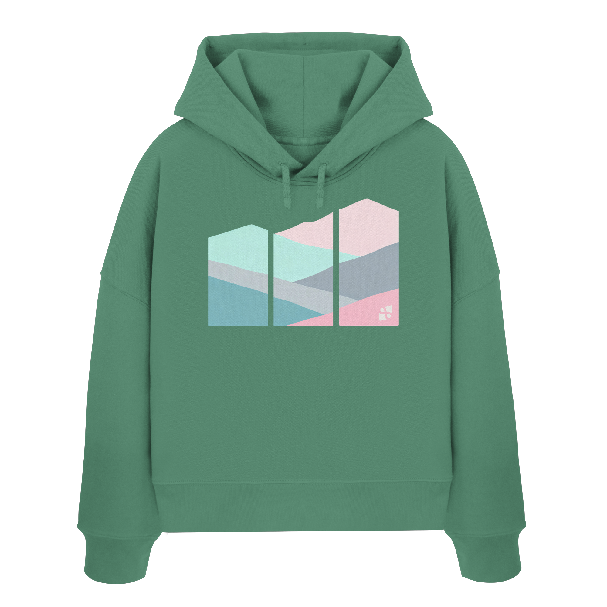Pastell Mountain - Womens Organic Boxcut Hoodie