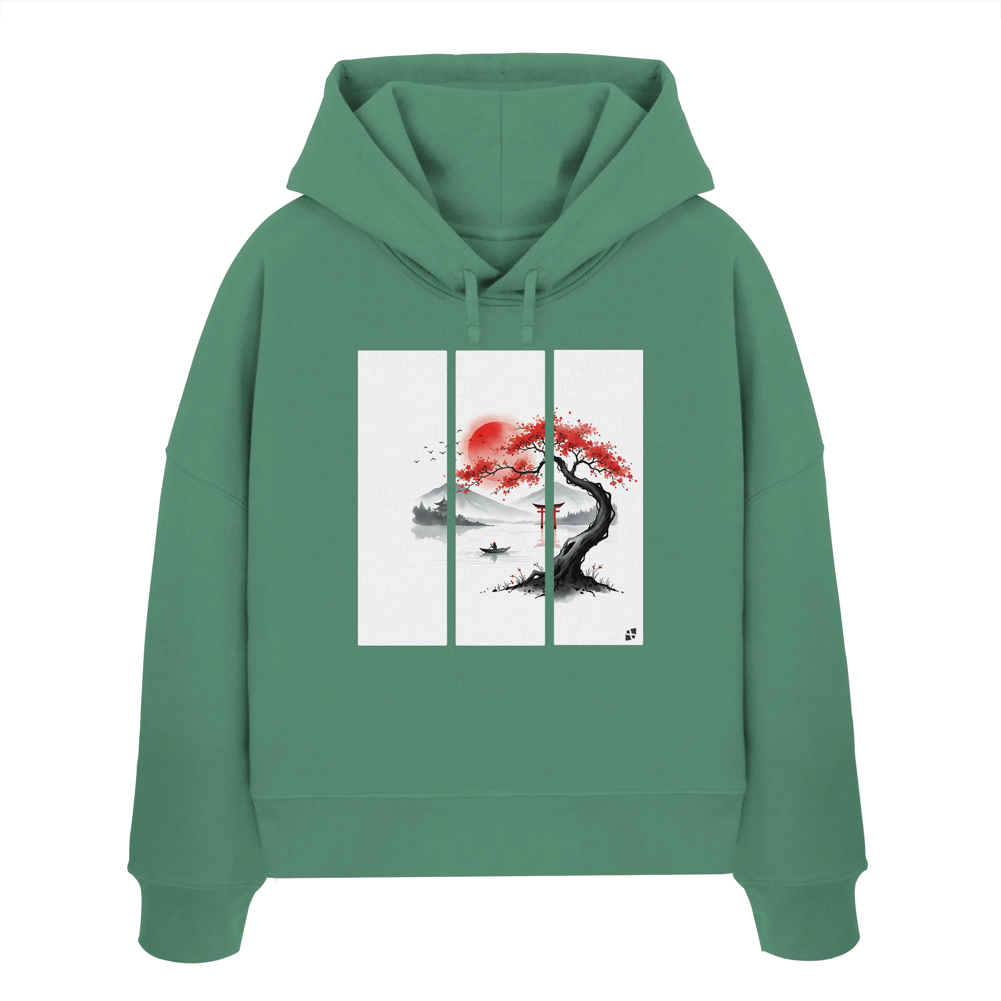 Kirschblüten Vibes - Womens Organic Boxcut Hoodie