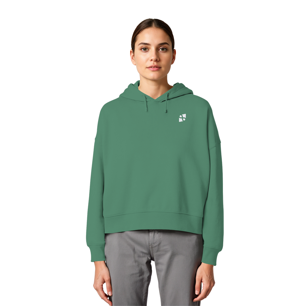 WTF - "Wear The Fair" Print mit besticktem Emblem - Womens Organic Boxcut Hoodie