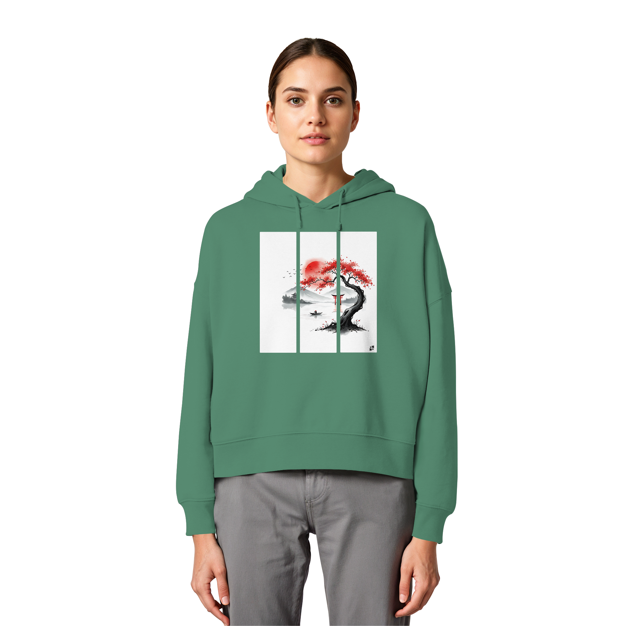 Kirschblüten Vibes - Womens Organic Boxcut Hoodie