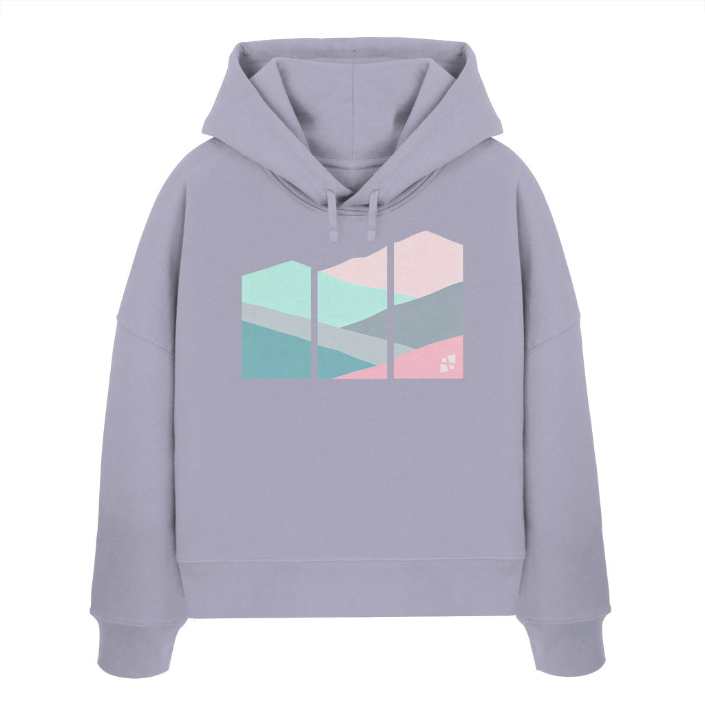 Pastell Mountain - Womens Organic Boxcut Hoodie