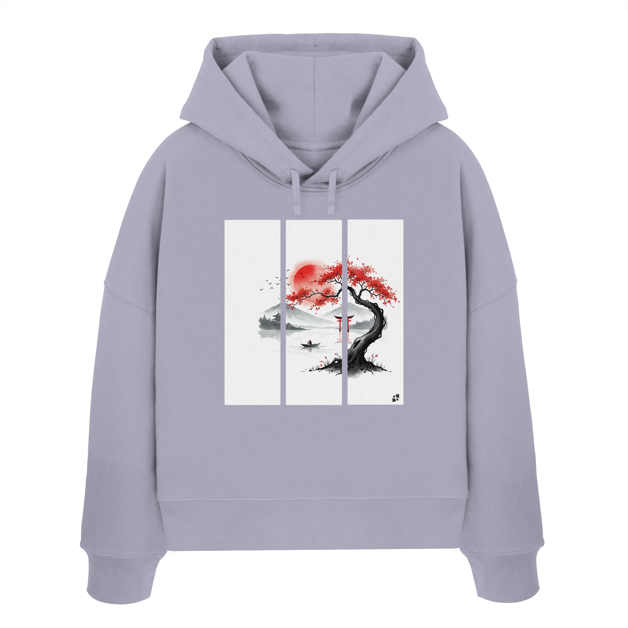 Kirschblüten Vibes - Womens Organic Boxcut Hoodie