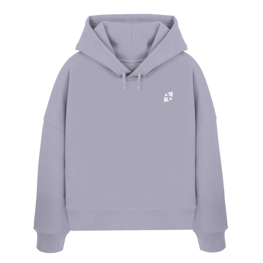 Tannenhäher mit Zirbelnuss + Emblem Stick - Womens Organic Boxcut Hoodie