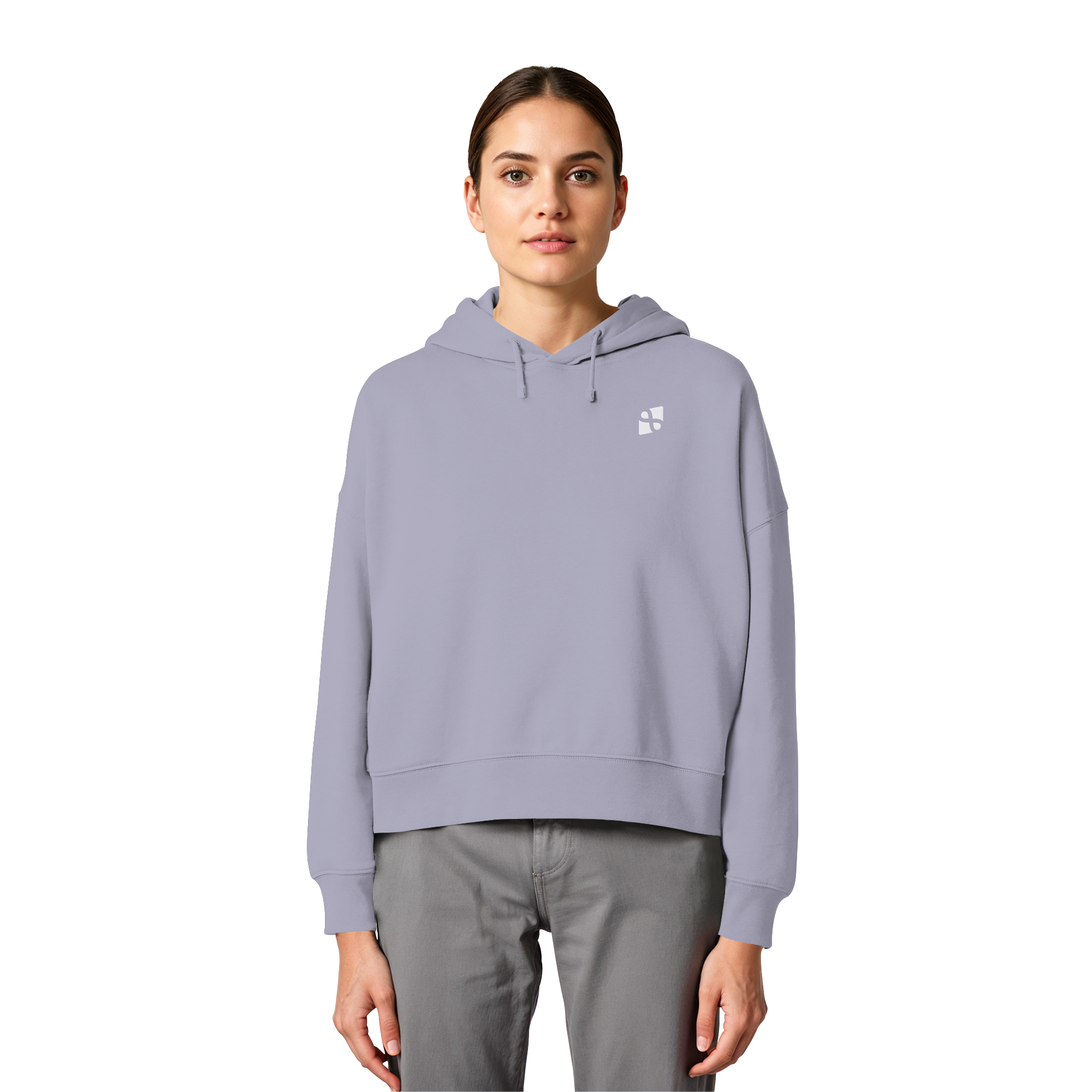 WTF - "Wear The Fair" Print mit besticktem Emblem - Womens Organic Boxcut Hoodie