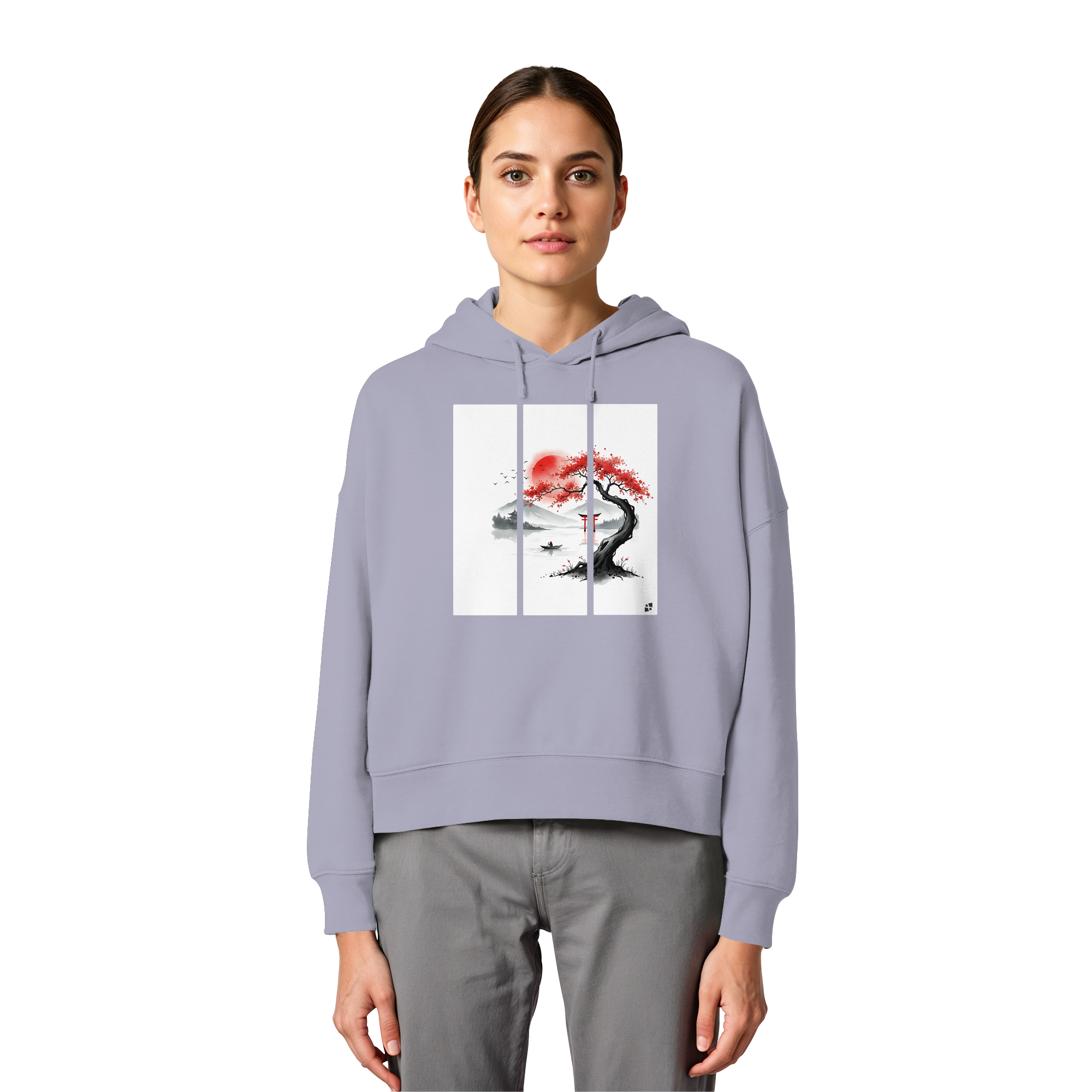 Kirschblüten Vibes - Womens Organic Boxcut Hoodie