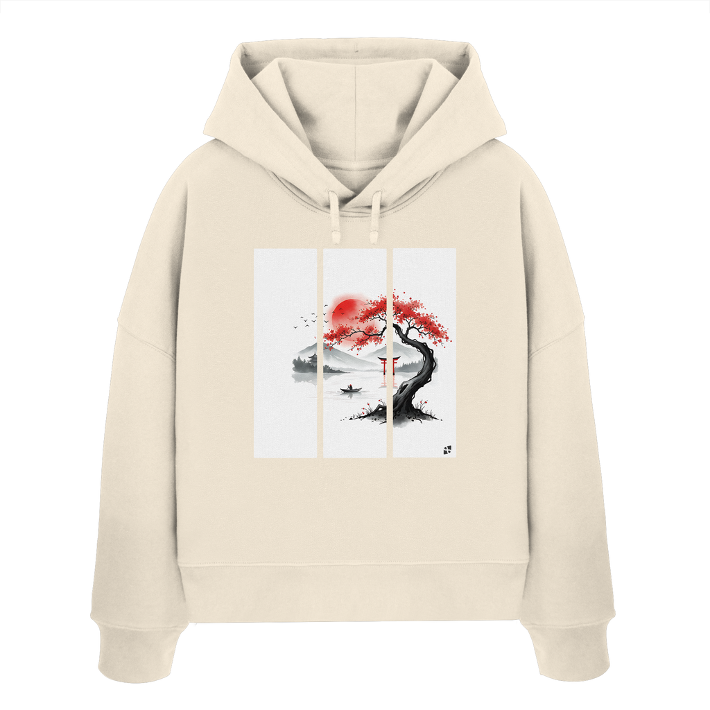Kirschblüten Vibes - Womens Organic Boxcut Hoodie