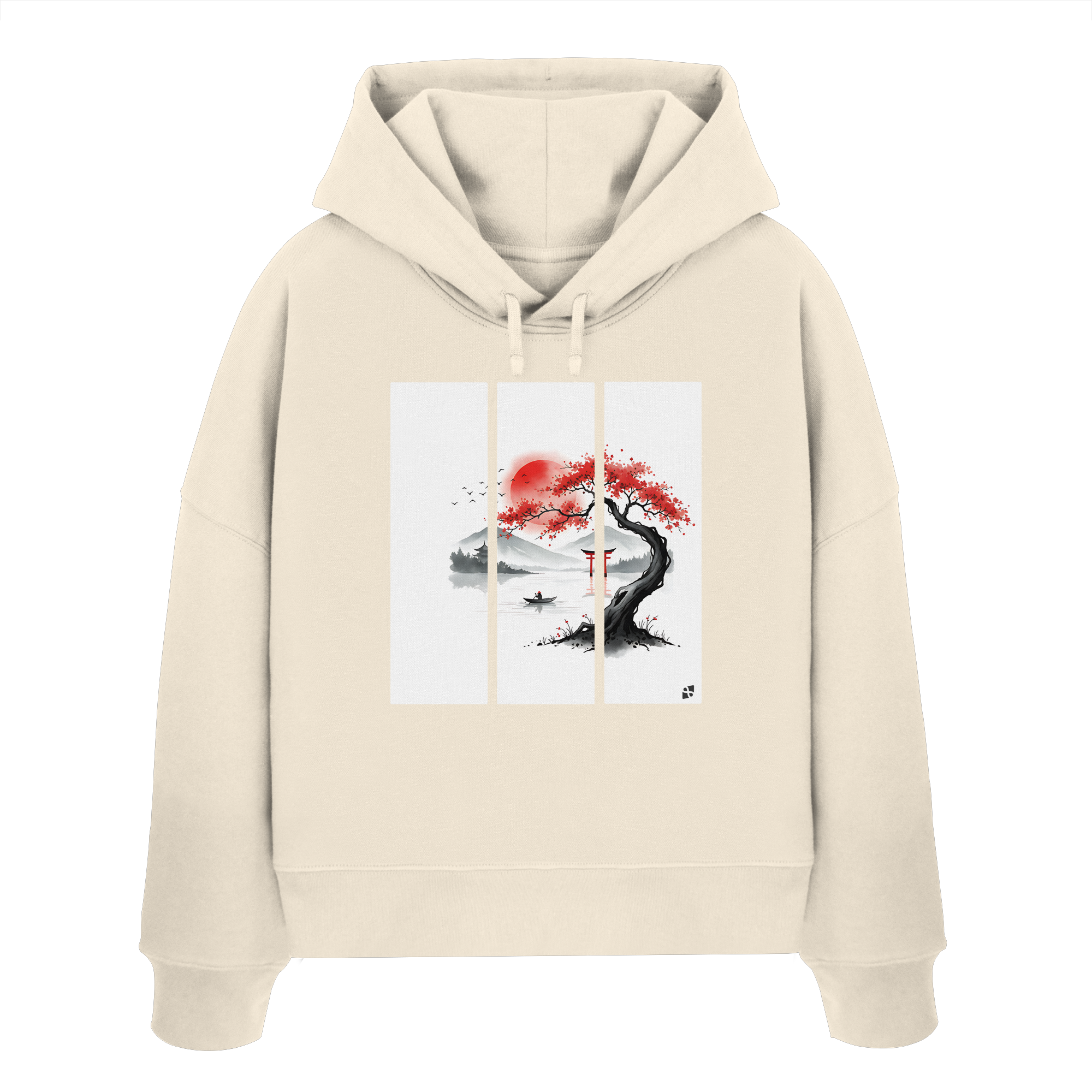 Kirschblüten Vibes - Womens Organic Boxcut Hoodie